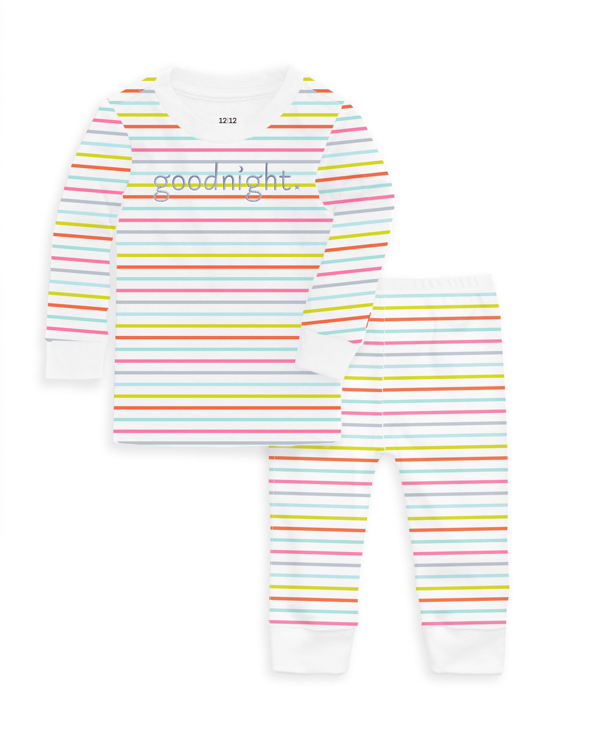 The Organic Long Sleeve Pajama Set [Sydney Stripe Goodnight]