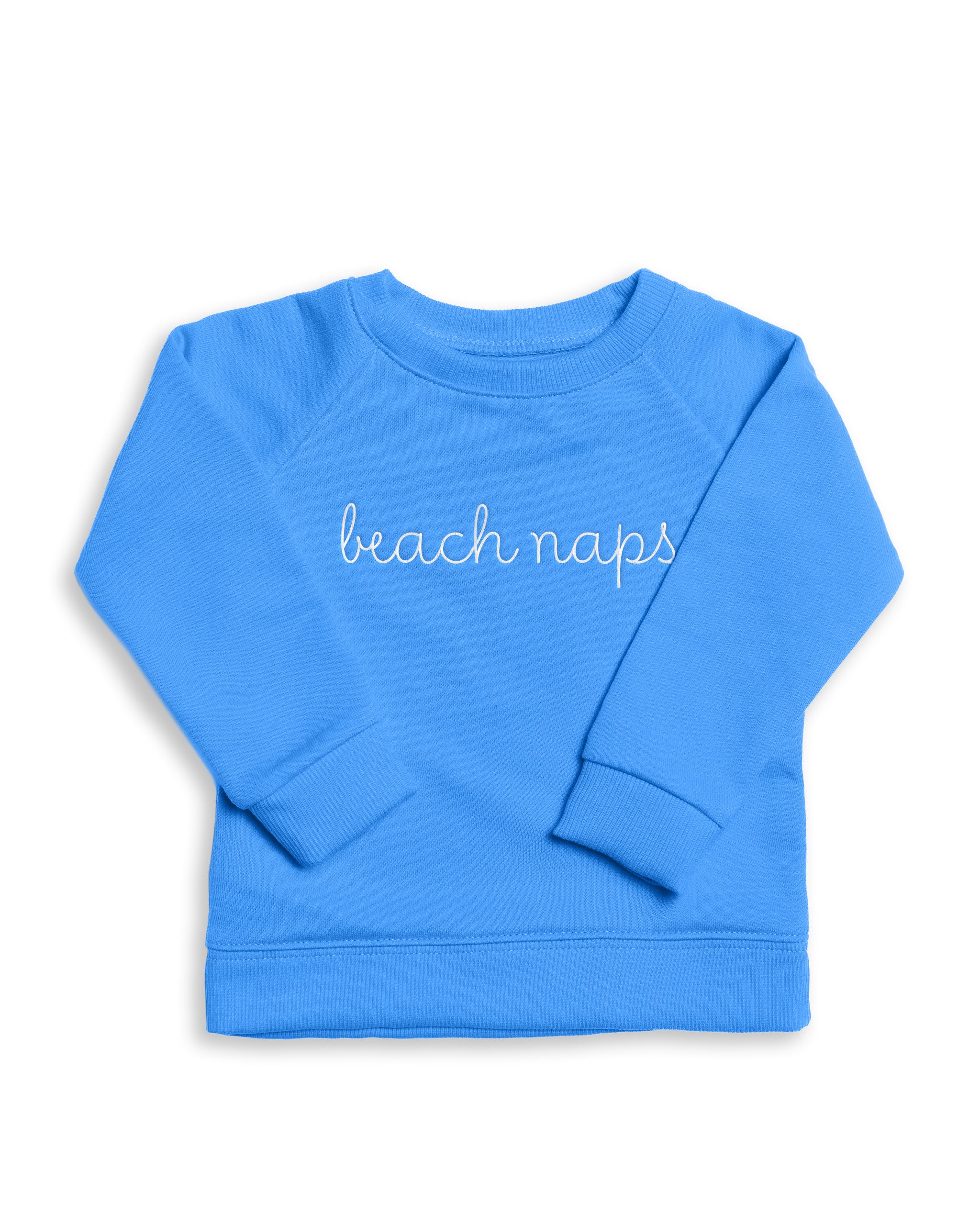 The Organic Embroidered Pullover Sweatshirt [Marine Blue Beach Naps]