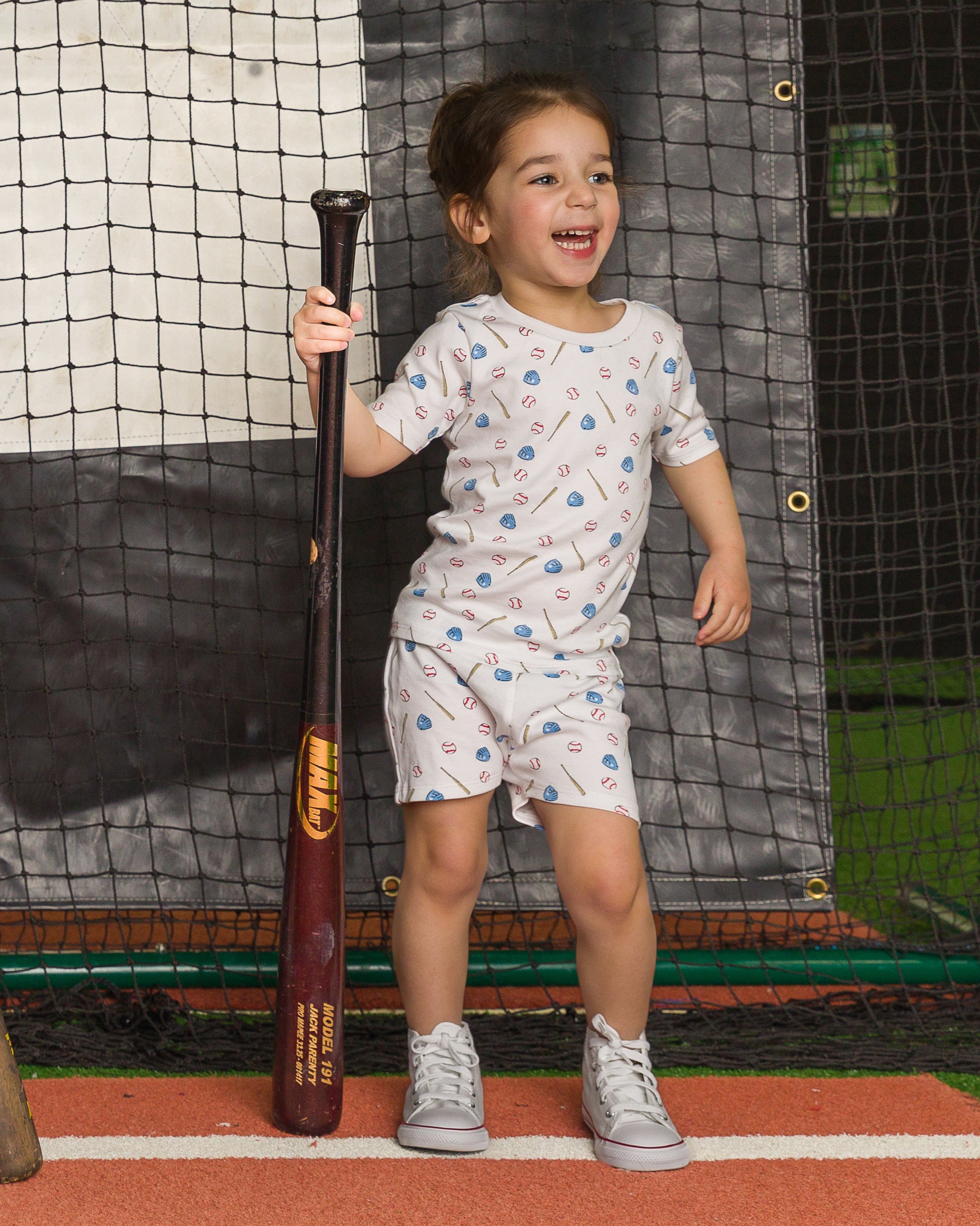 The Organic Short Sleeve Pajama Set #color_Batter Up