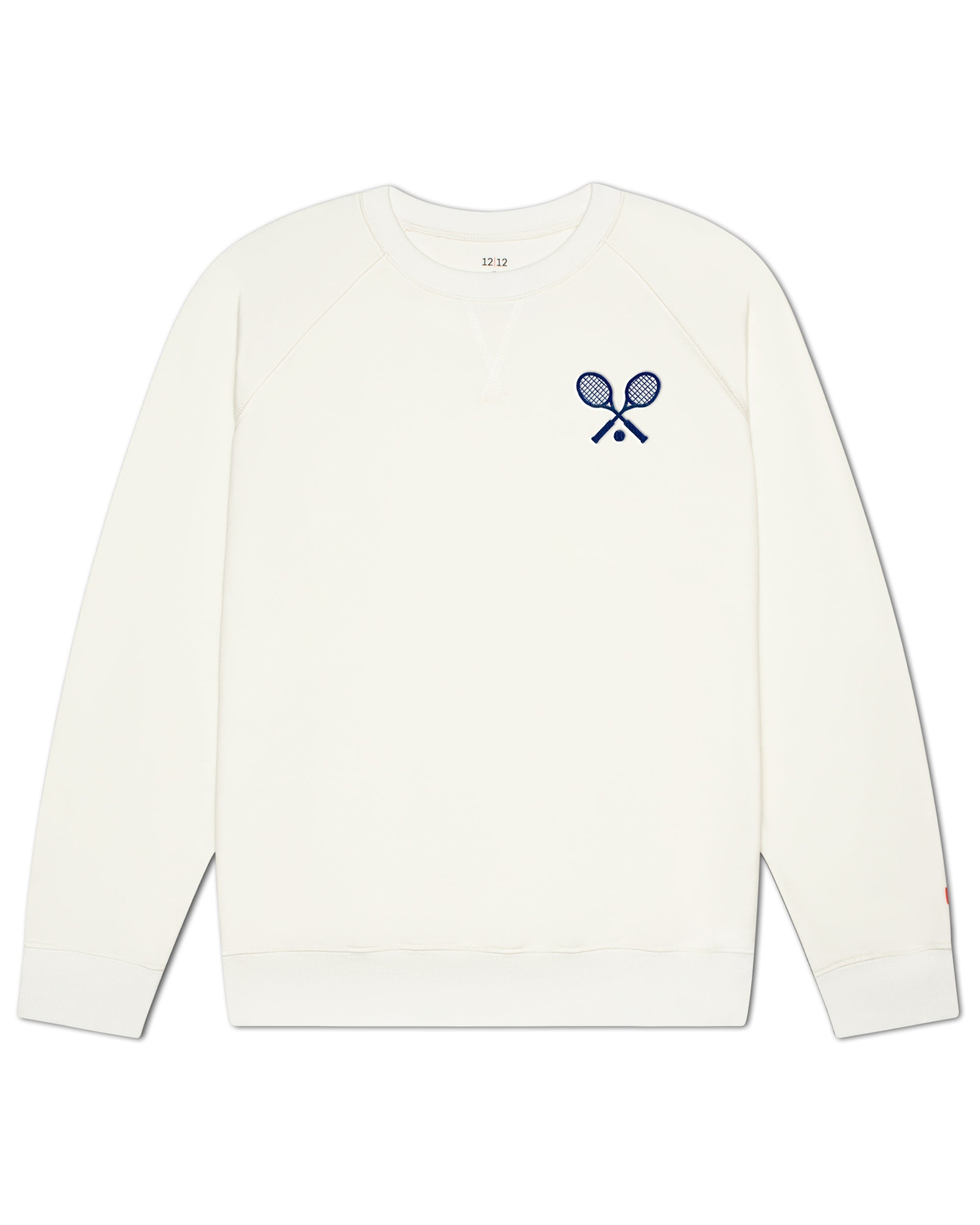 Women's Organic Embroidered Pullover Sweatshirt [Cream Tennis]