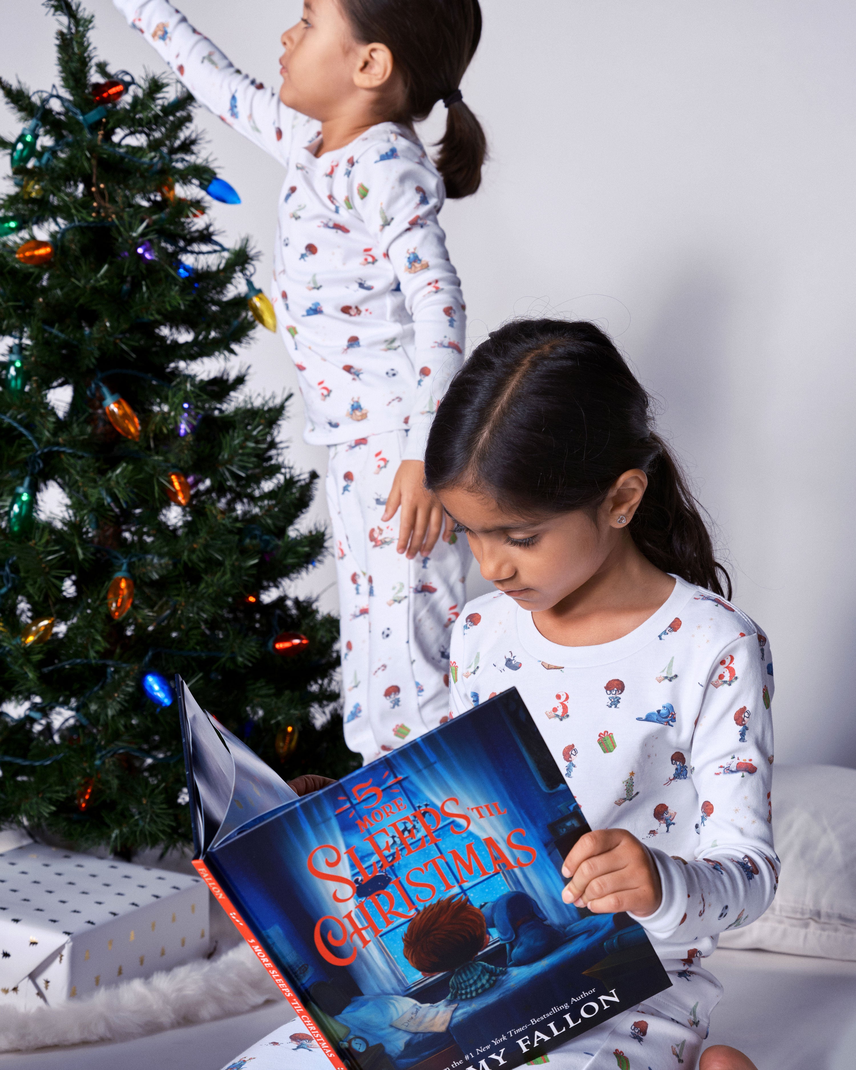 The Organic Long Sleeve Pajama and Book Gift Set 5 More Sleeps 'til Christmas