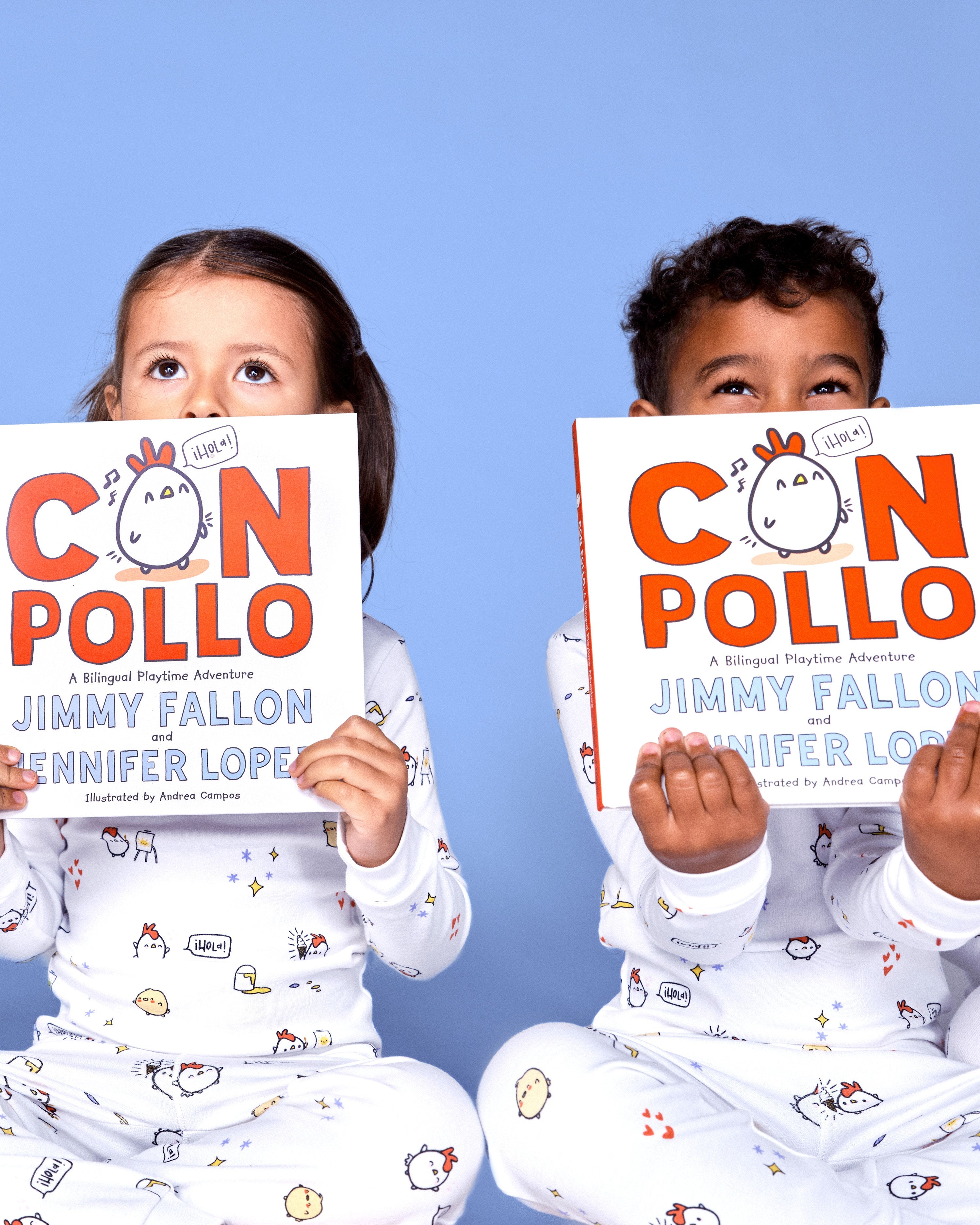 The Organic Con Pollo Long Sleeve Pajama Set and Book Gift Set