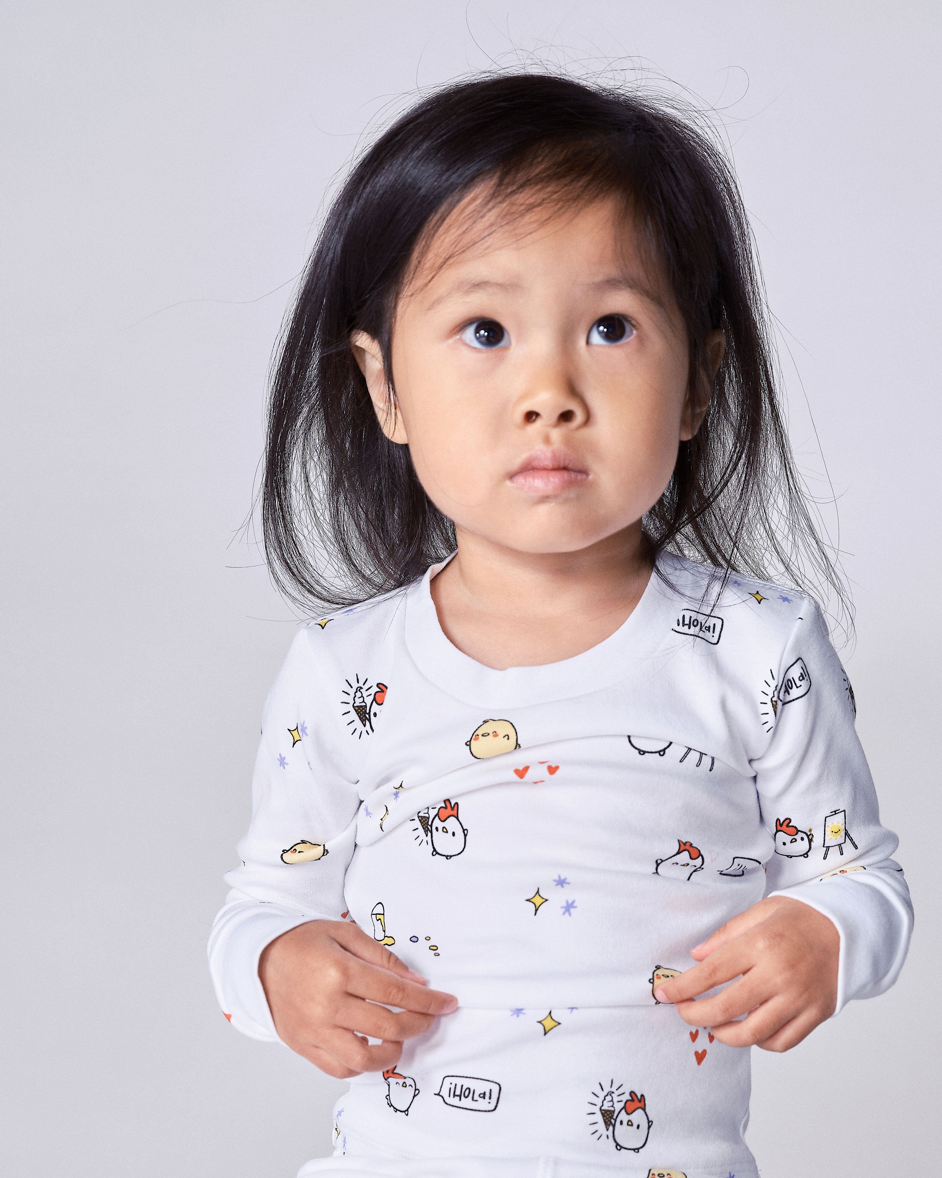The Organic Con Pollo Long Sleeve Pajama Set and Book Gift Set