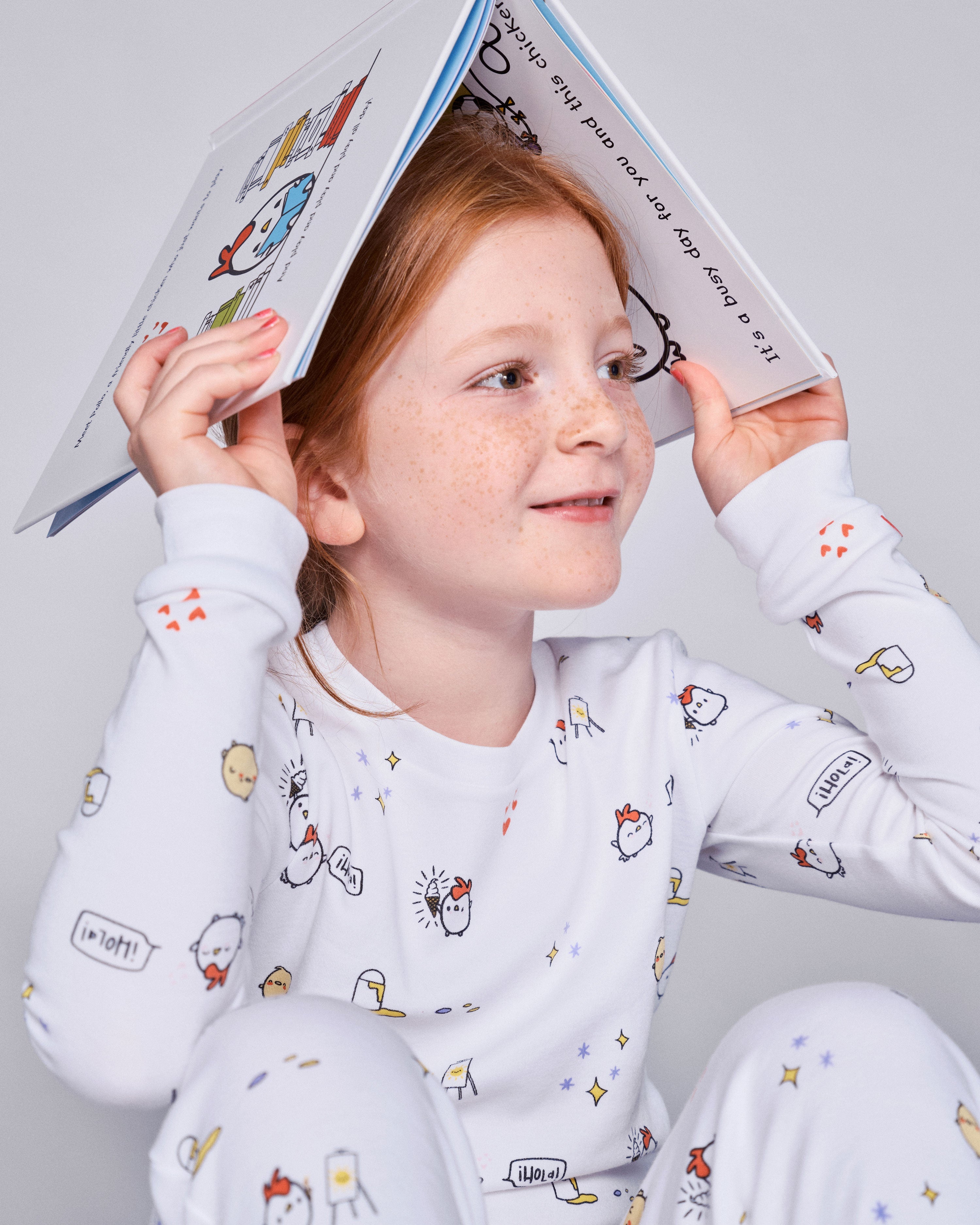 The Organic Con Pollo Long Sleeve Pajama Set and Book Gift Set