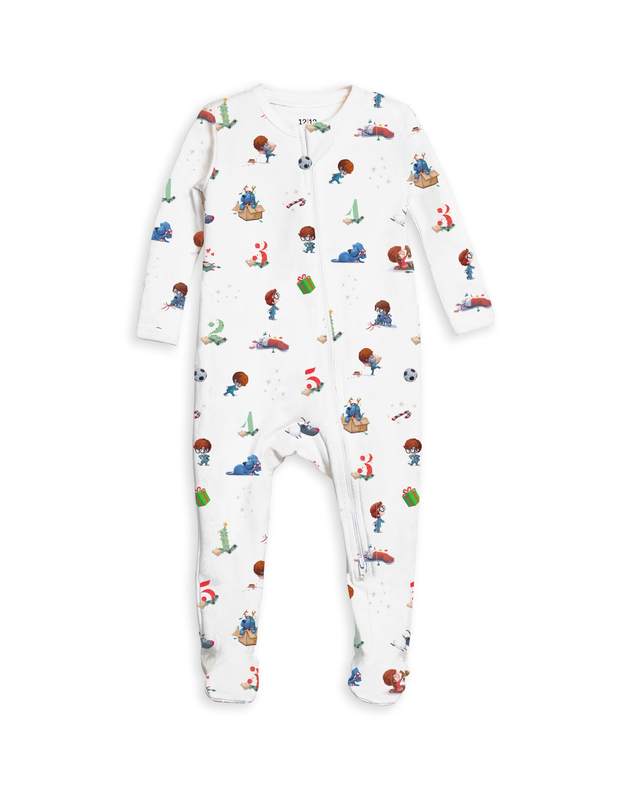 The Organic Zipper Footie 5 More Sleeps 'til Christmas