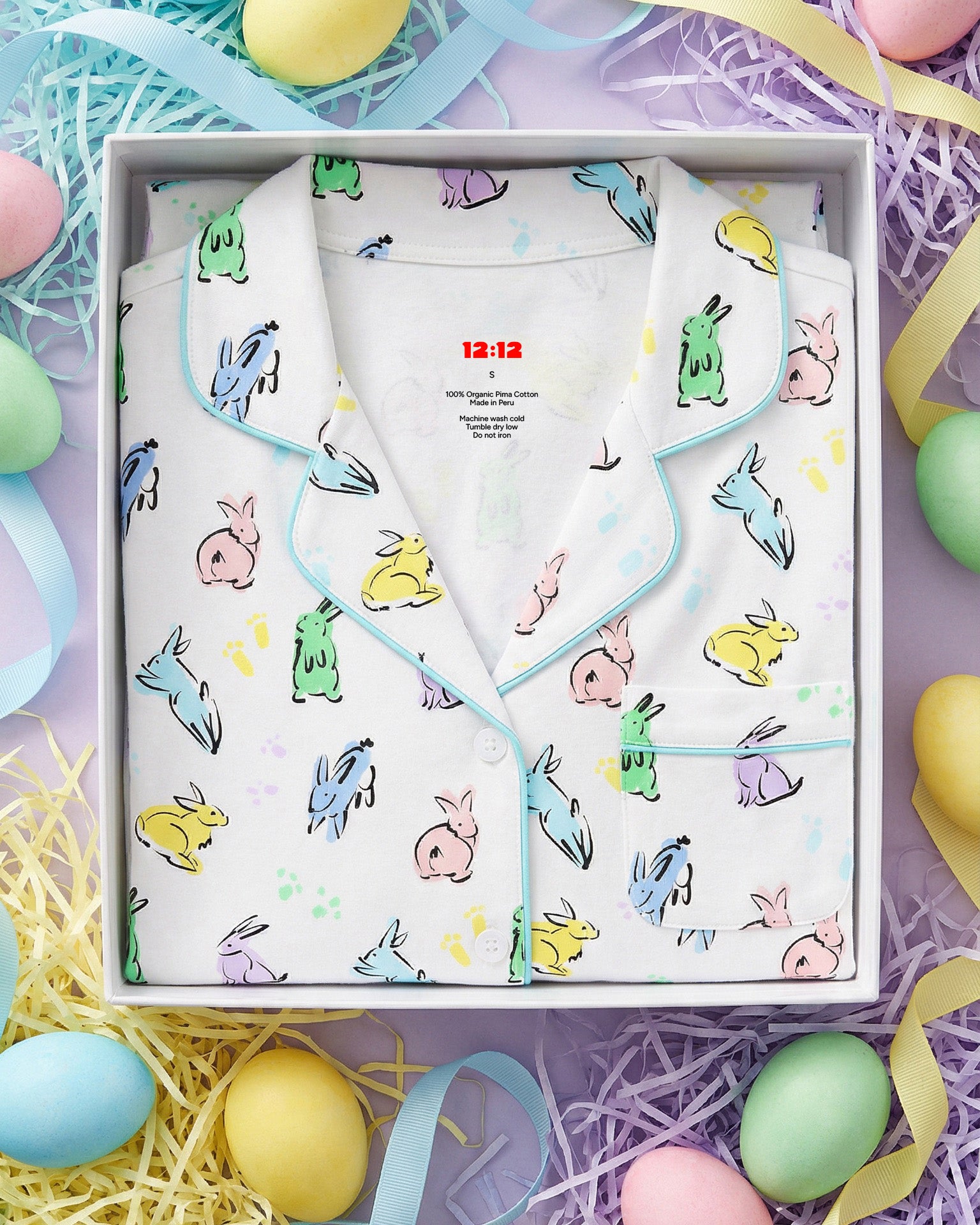 Organic Polo Pajama Set with Shorts [Bunny Hop]