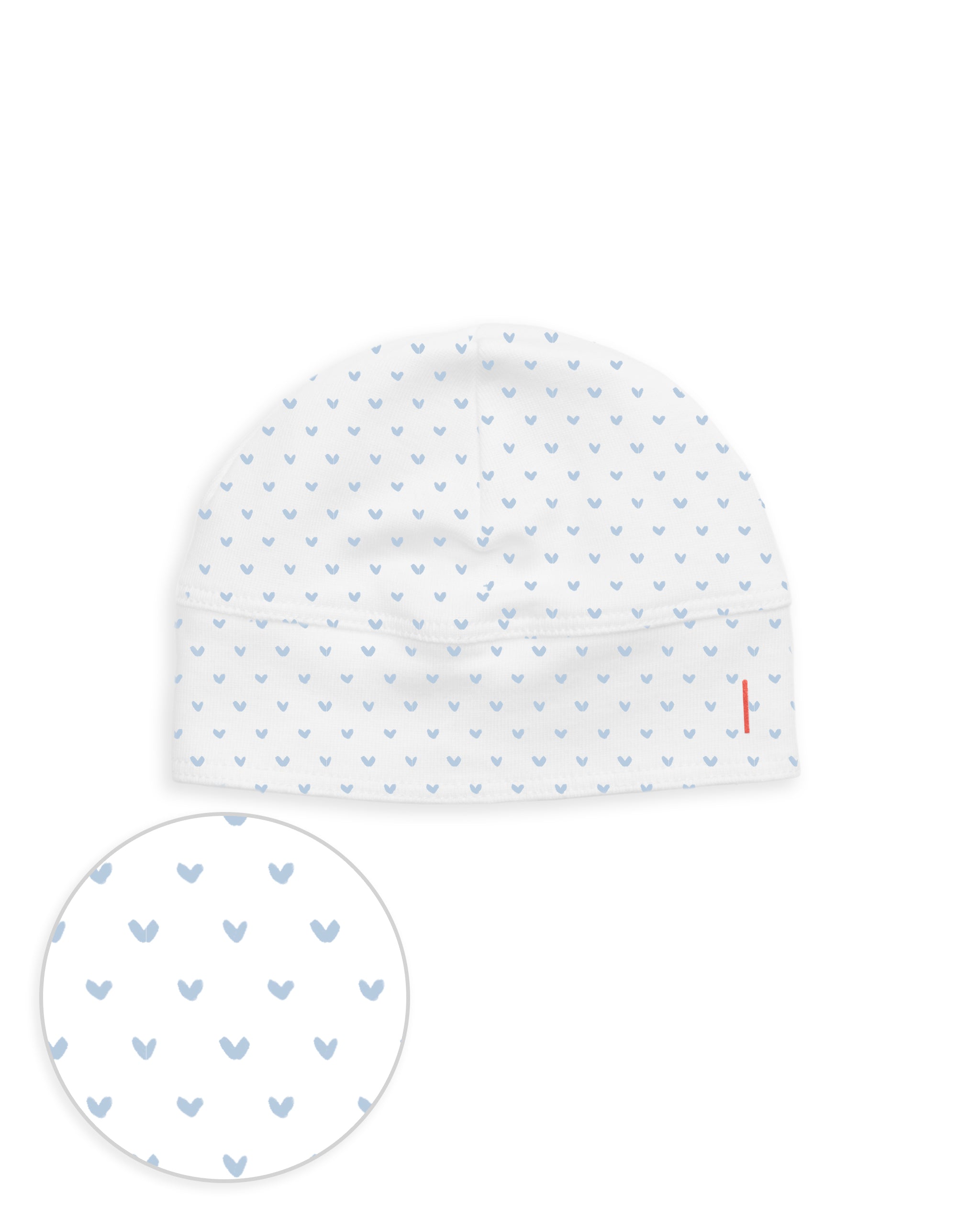 The Organic Baby Hat [Blue Tiny Hearts]