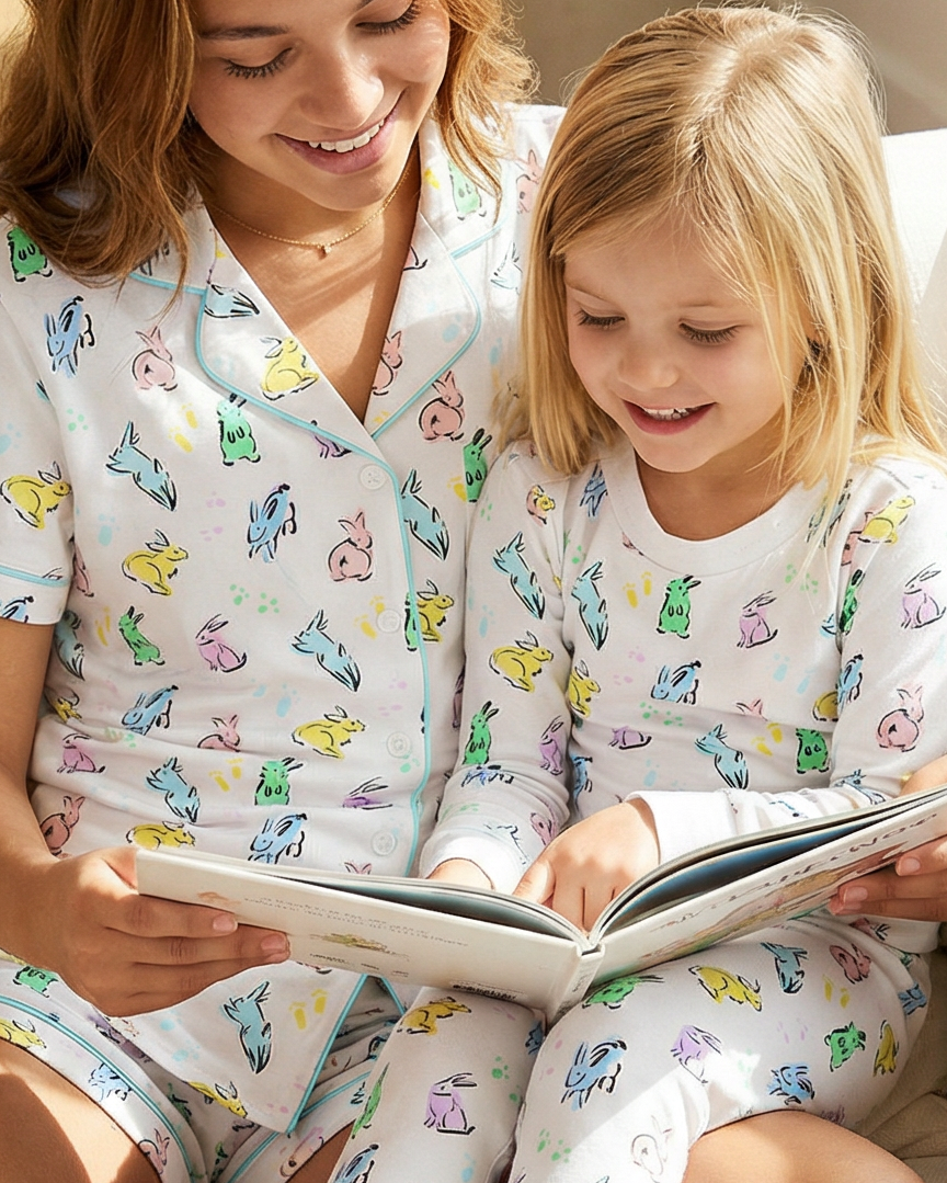 The Organic Long Sleeve Pajama Set [Bunny Hop]