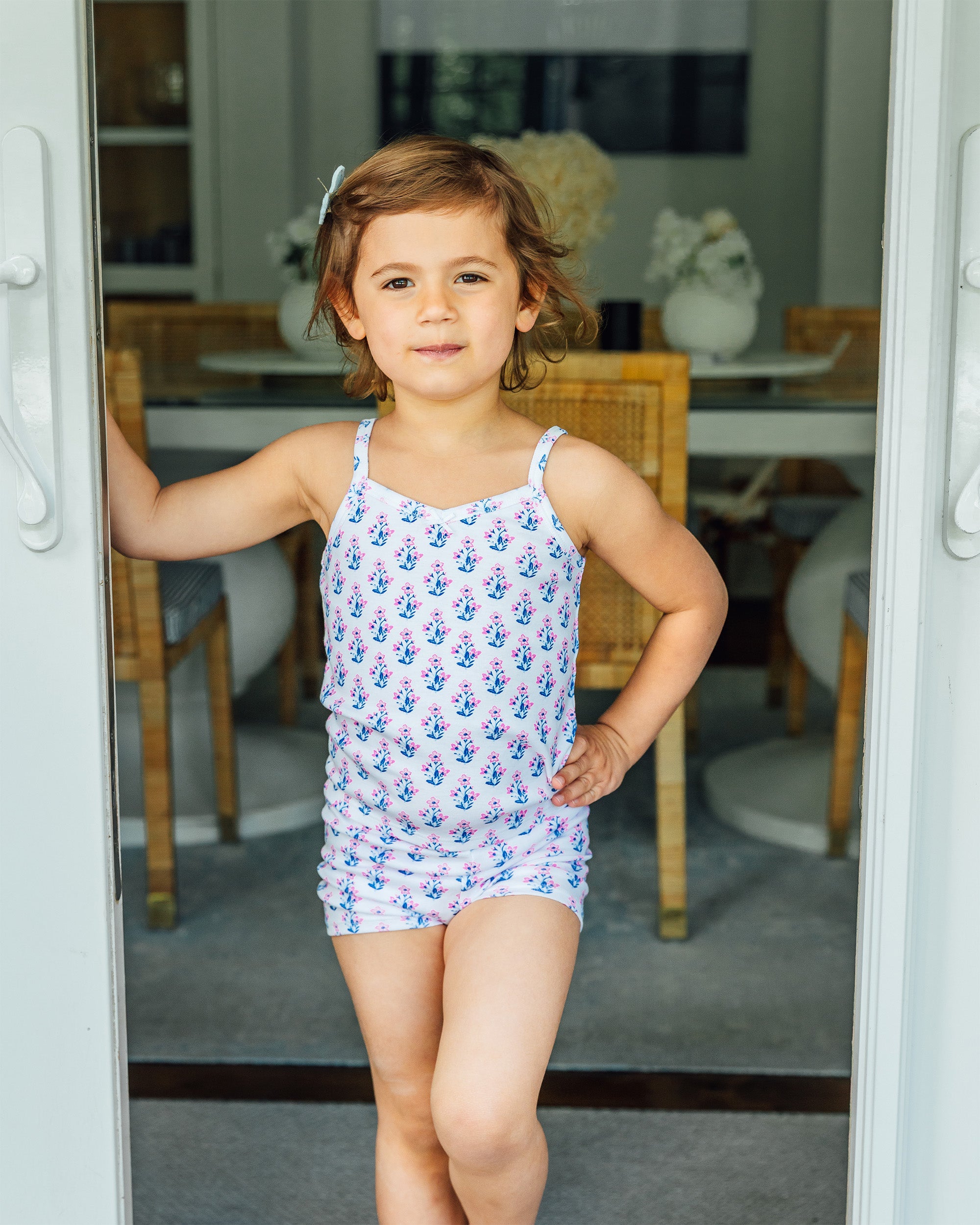 The Organic Cami and Short Set [Block Floral]