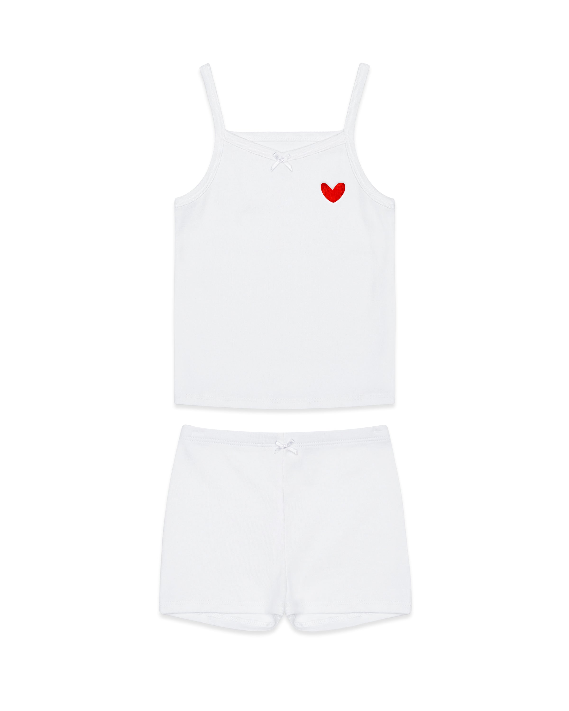 The Organic Cami and Short Set Red Heart [White]