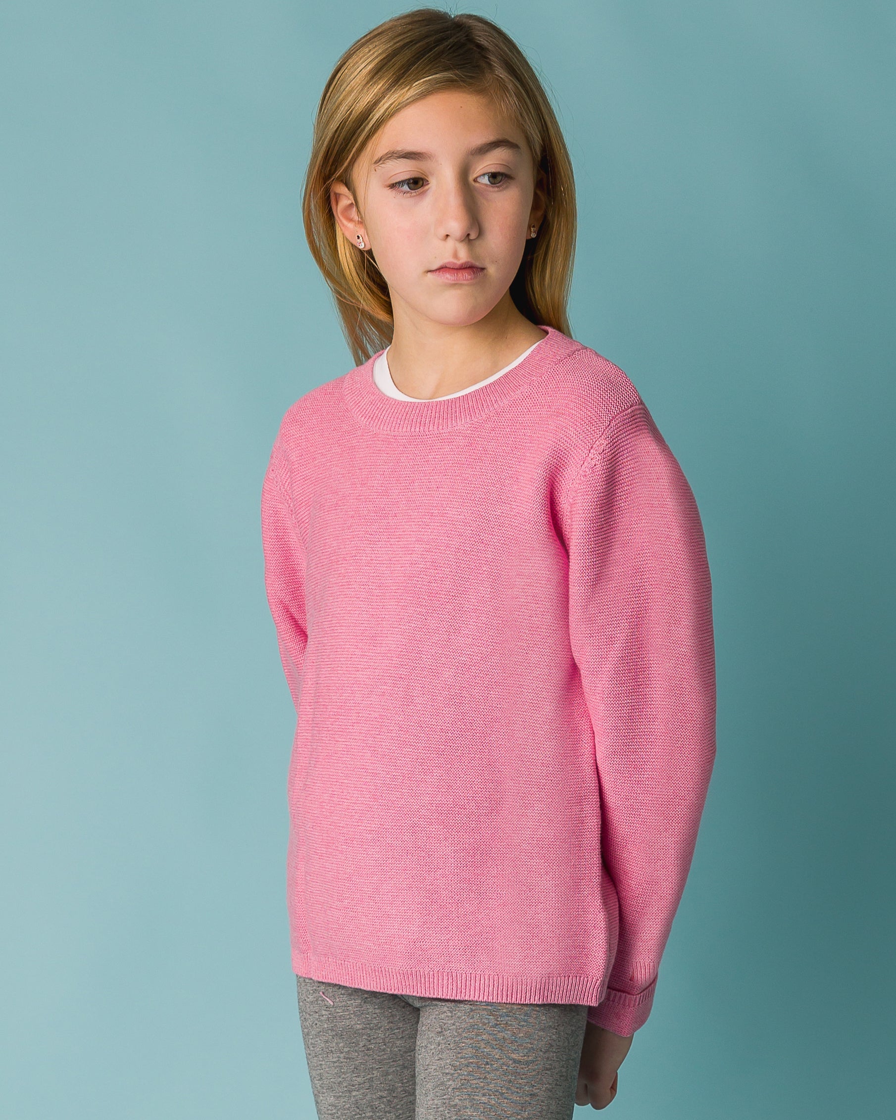 The Organic Garter Stitch Sweater [Malibu Pink]