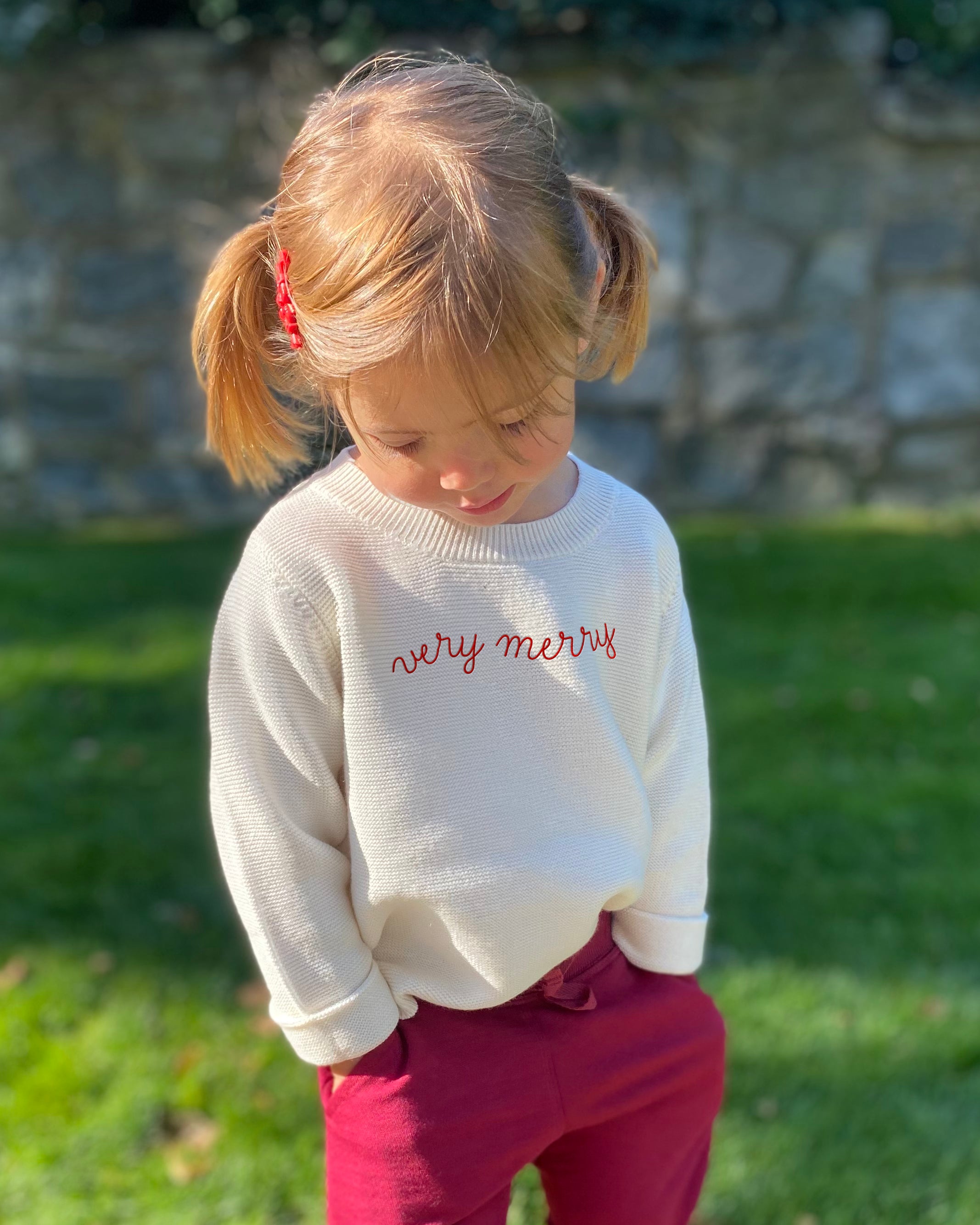 The Organic Garter Stitch Sweater [Cream Very Merry]