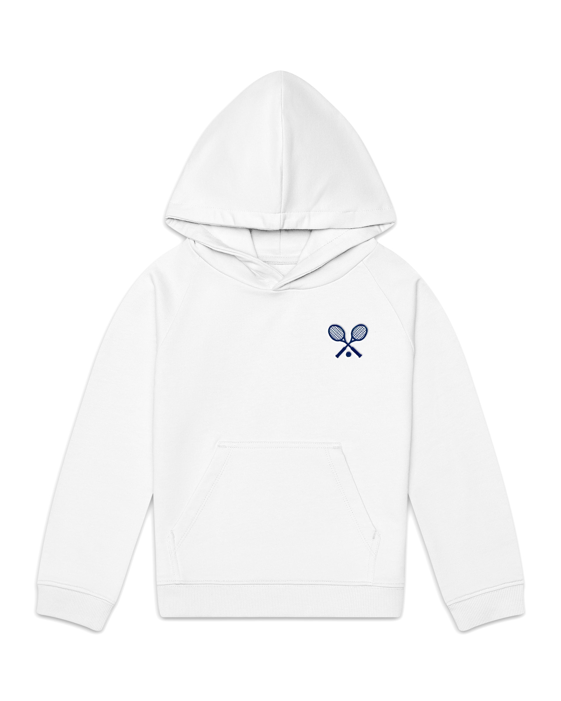 The Organic Embroidered Hoodie Sweatshirt [White Tennis]