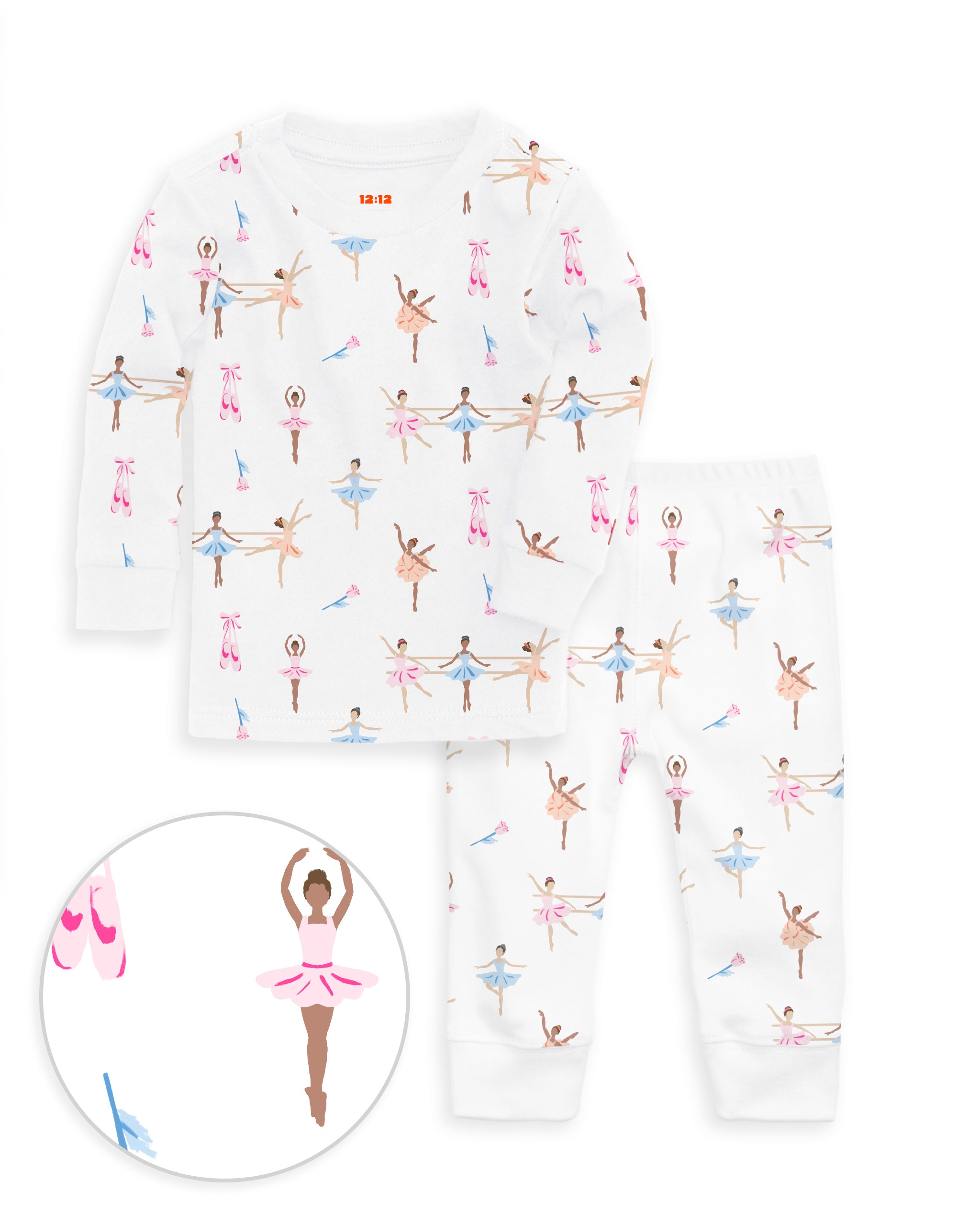 The Organic Long Sleeve Pajama Set [Ballet]
