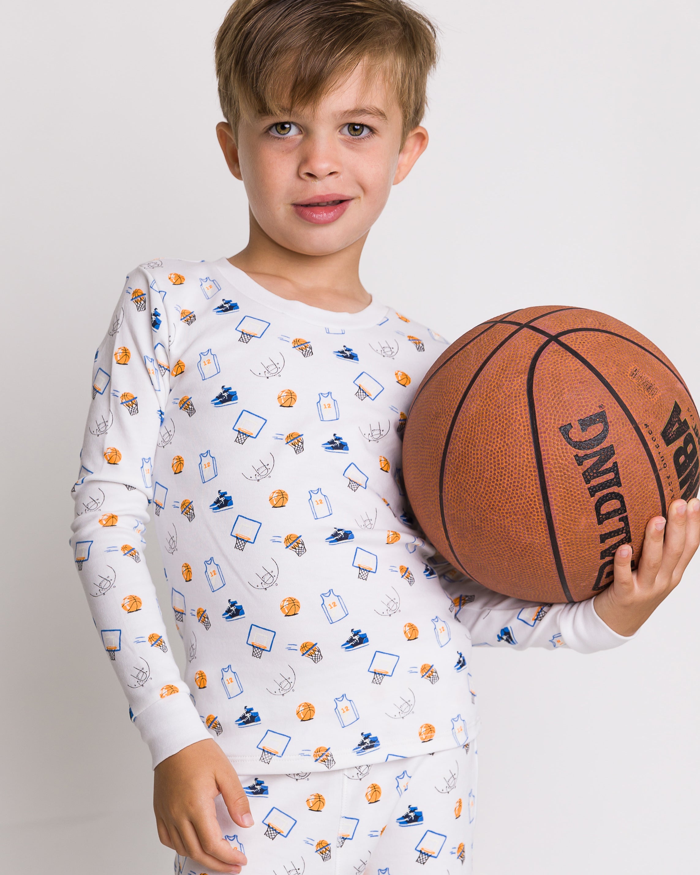 The Organic Long Sleeve Pajama Set [Basketball] #color_Basketball