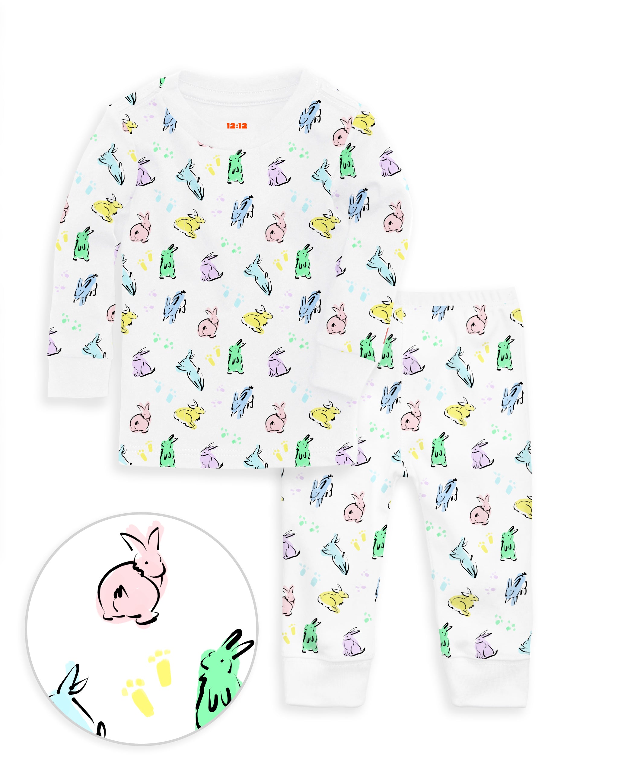 The Organic Long Sleeve Pajama Set [Bunny Hop]