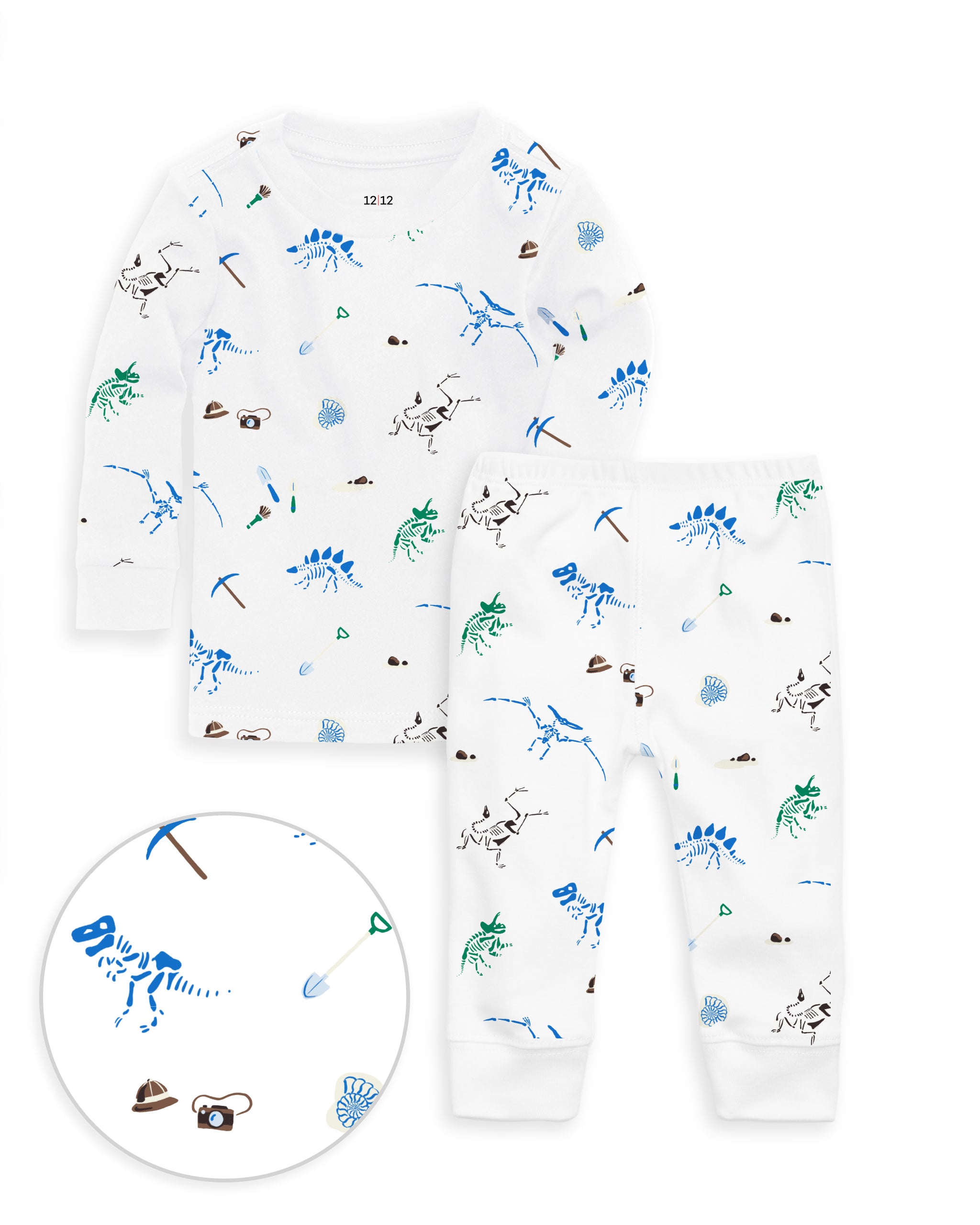 The Organic Long Sleeve Pajama Set [Dino Dig]