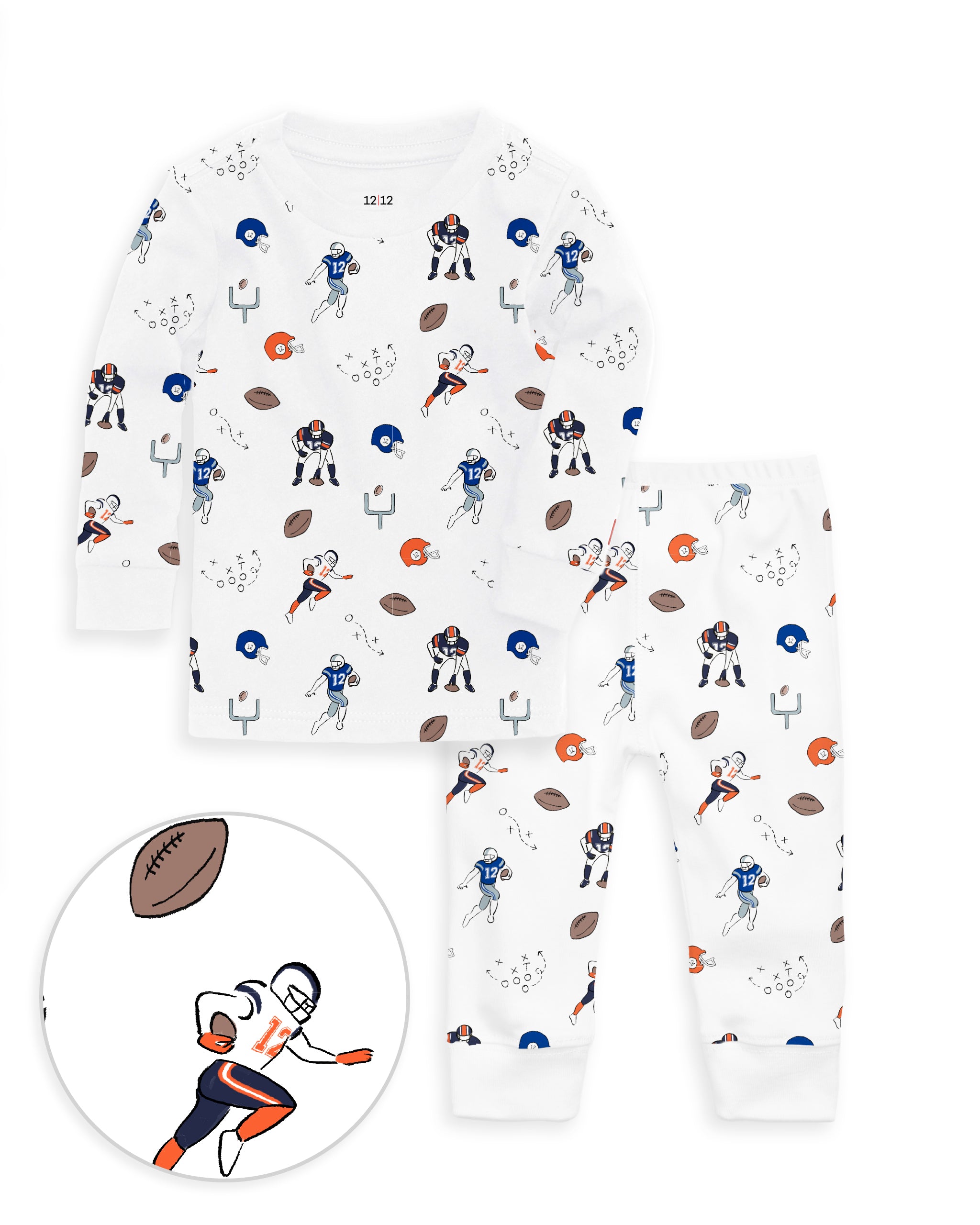 The Organic Long Sleeve Pajama Set [Football]
