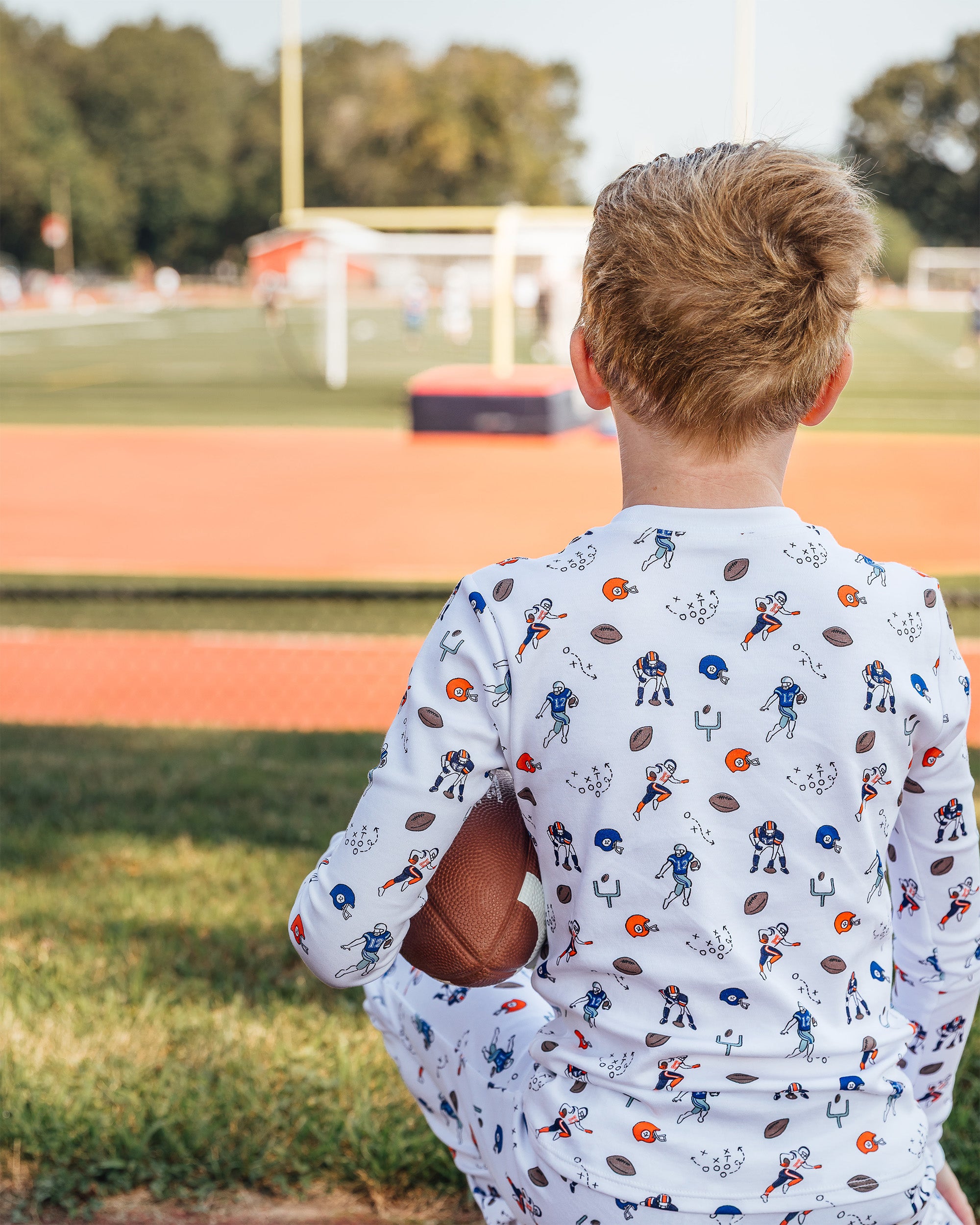The Organic Long Sleeve Pajama Set [Football]