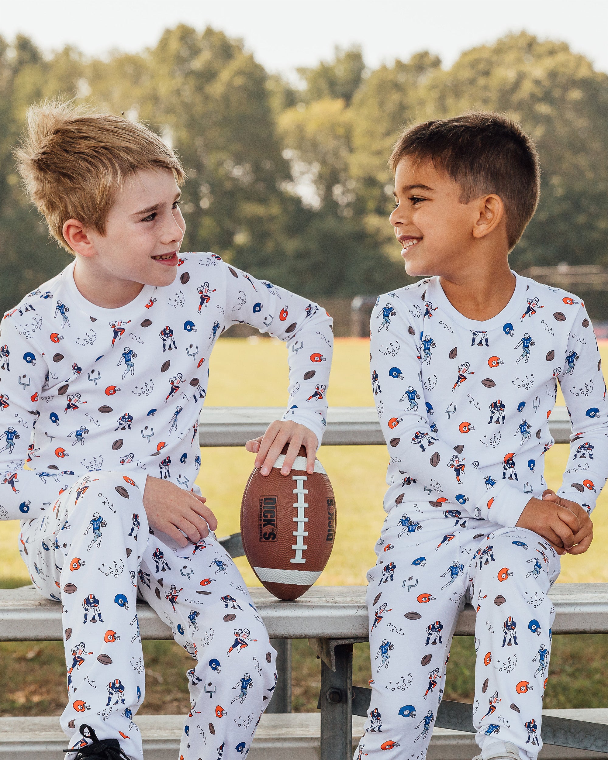 The Organic Long Sleeve Pajama Set [Football]