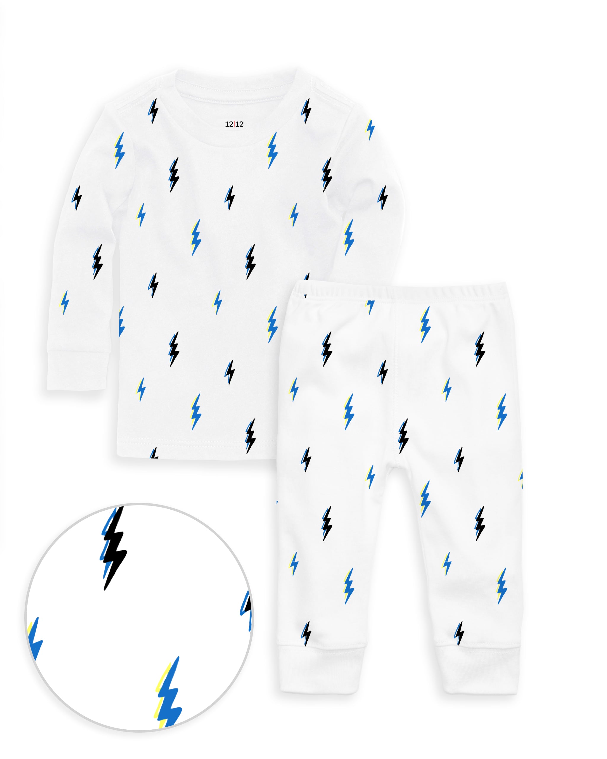 The Organic Long Sleeve Pajama Set [Lightning Strike] #color_Lightning Strike