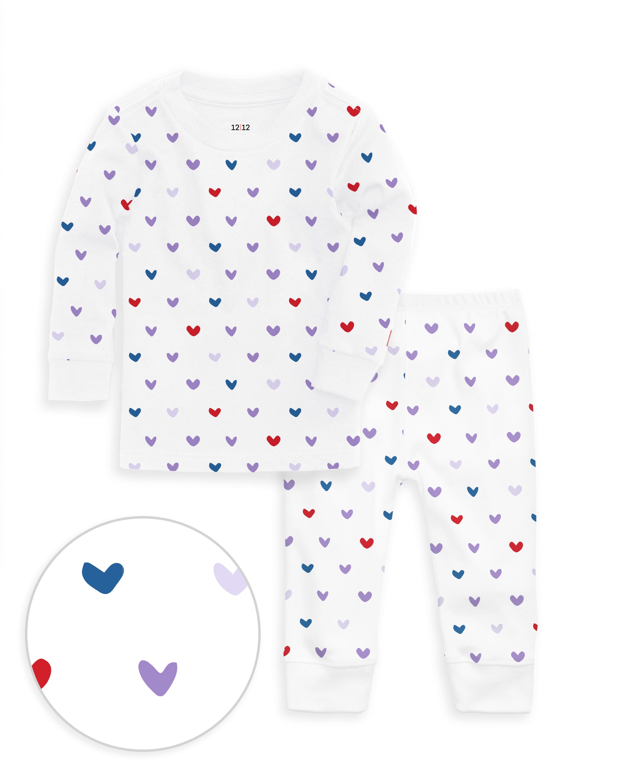 The Organic Long Sleeve Pajama Set [Lilac Hearts]