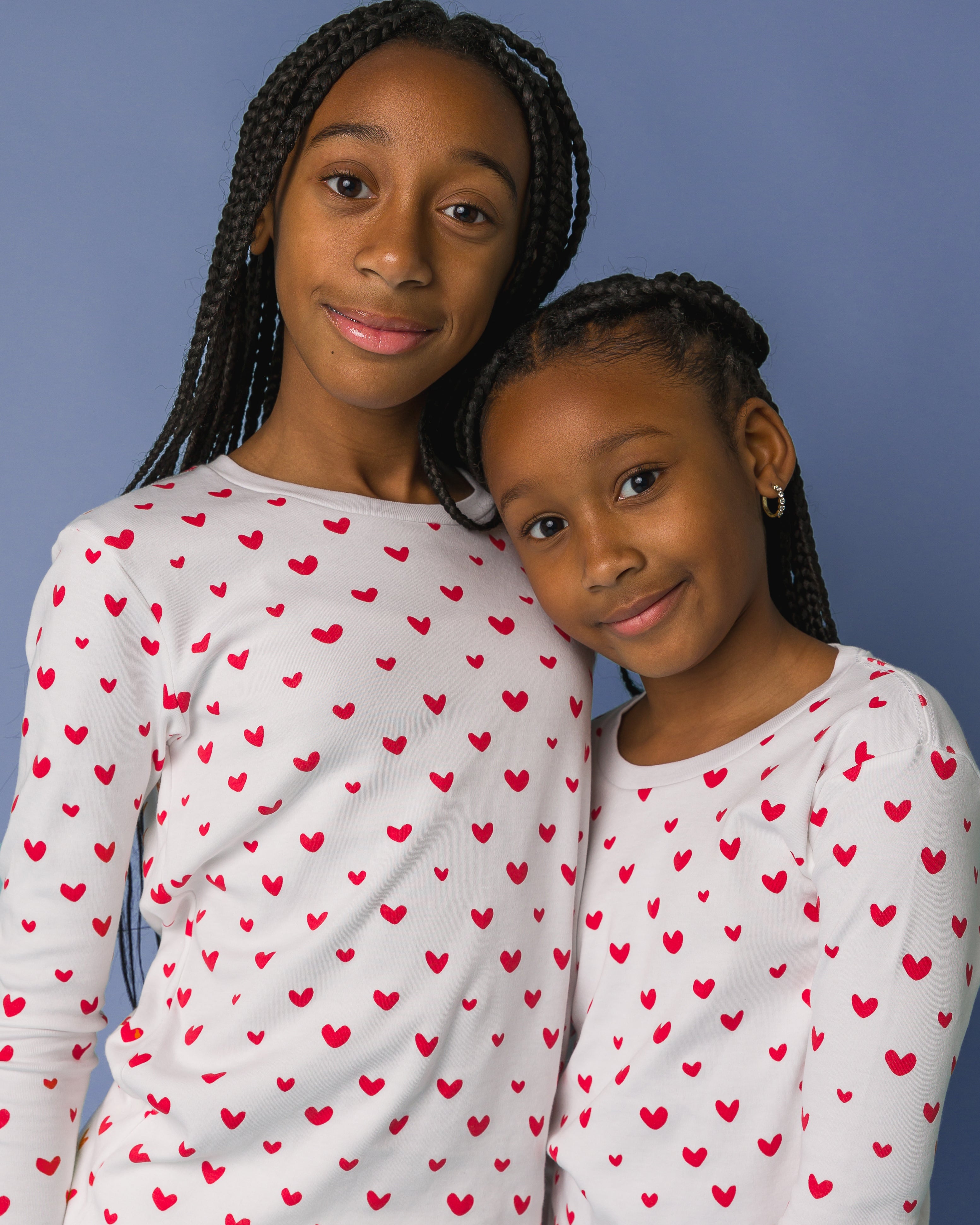The Organic Long Sleeve Pajama Set [Poppy Jelly Bean Hearts]