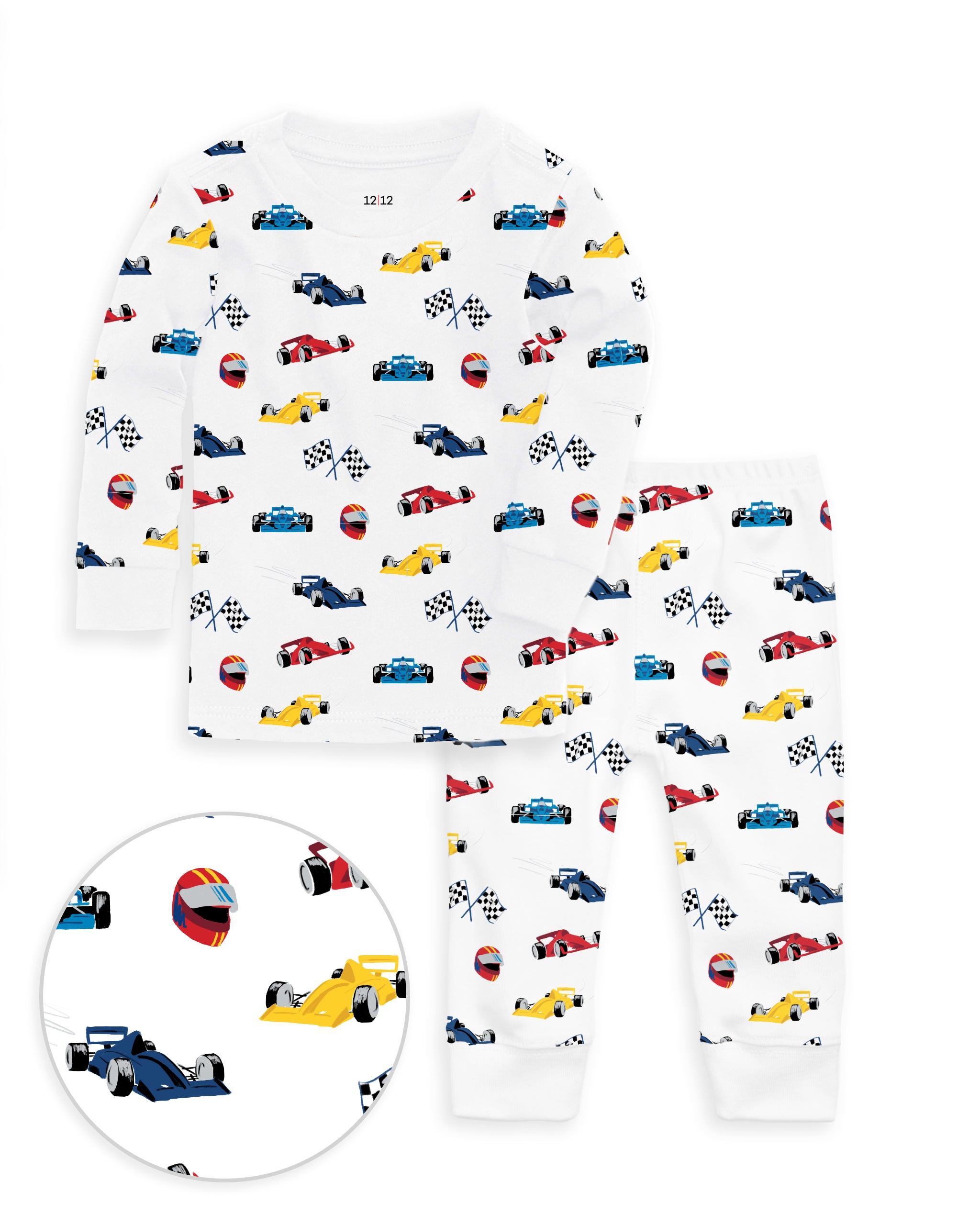 The Organic Long Sleeve Pajama Set [Race Cars]