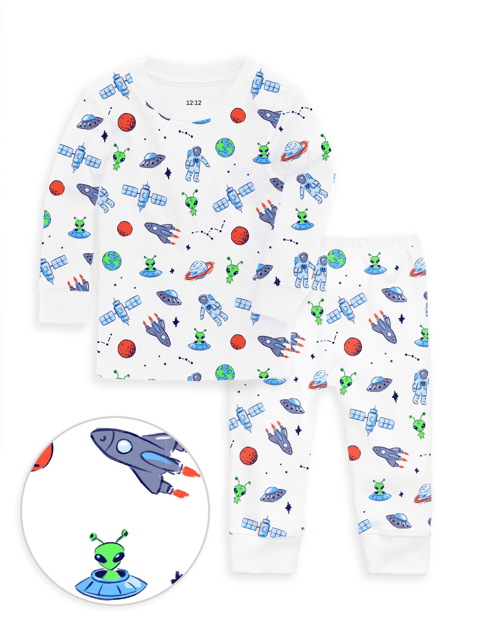 The Organic Long Sleeve Pajama Set [Aliens and Astronauts]