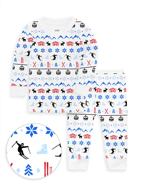 The Organic Long Sleeve Pajama Set [Alpine Ski]