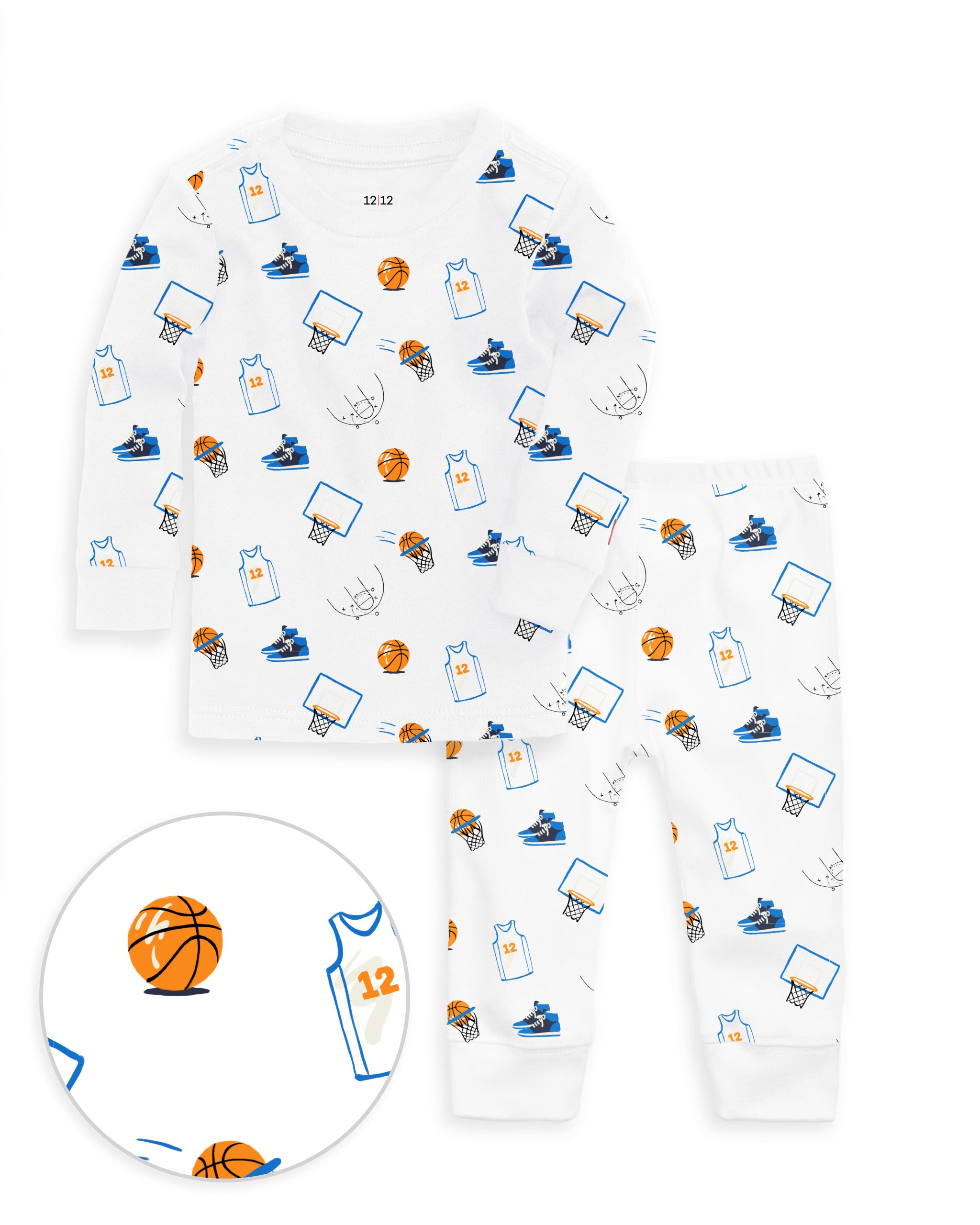 The Organic Long Sleeve Pajama Set [Basketball]