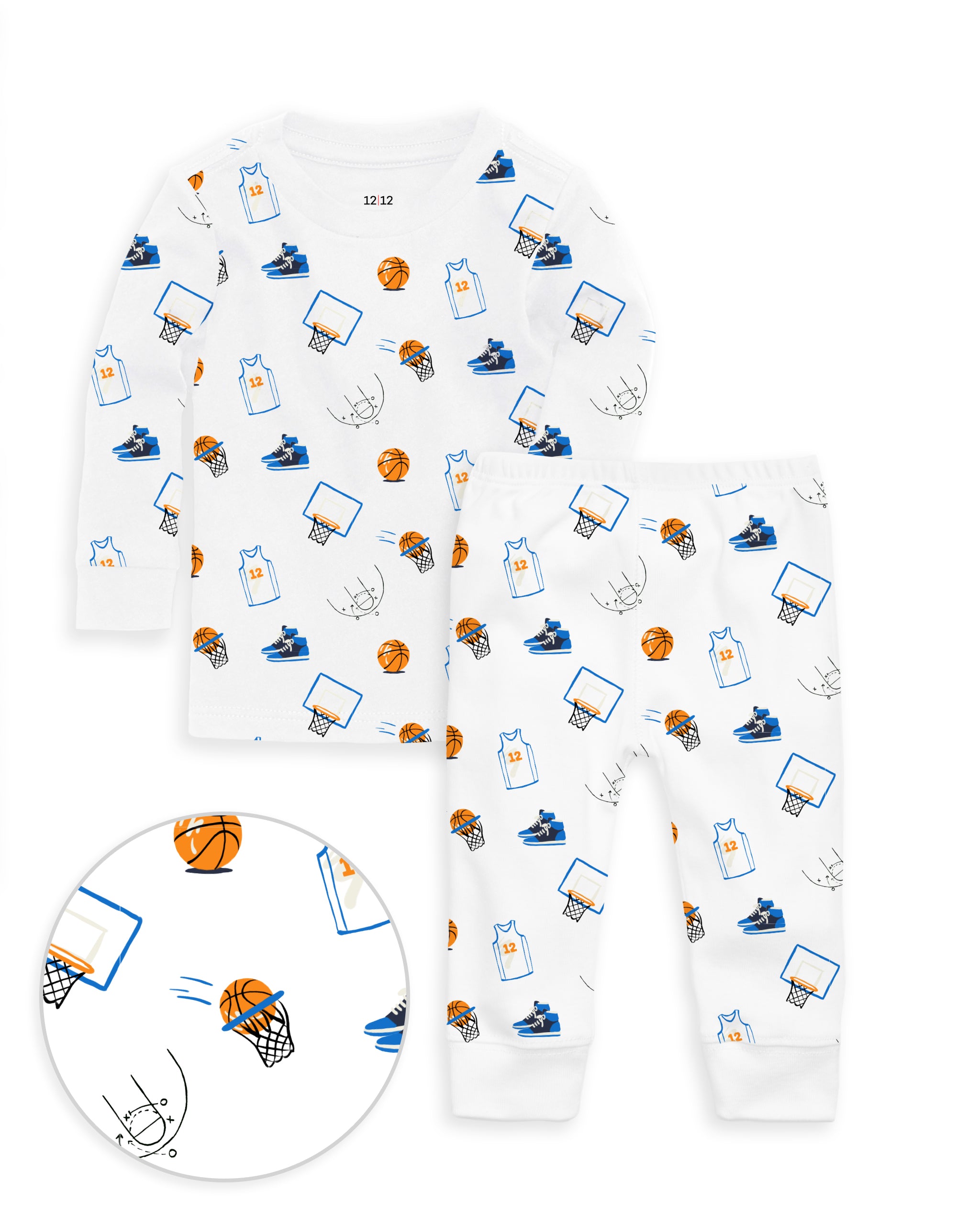 The Organic Long Sleeve Pajama Set [Basketball]
