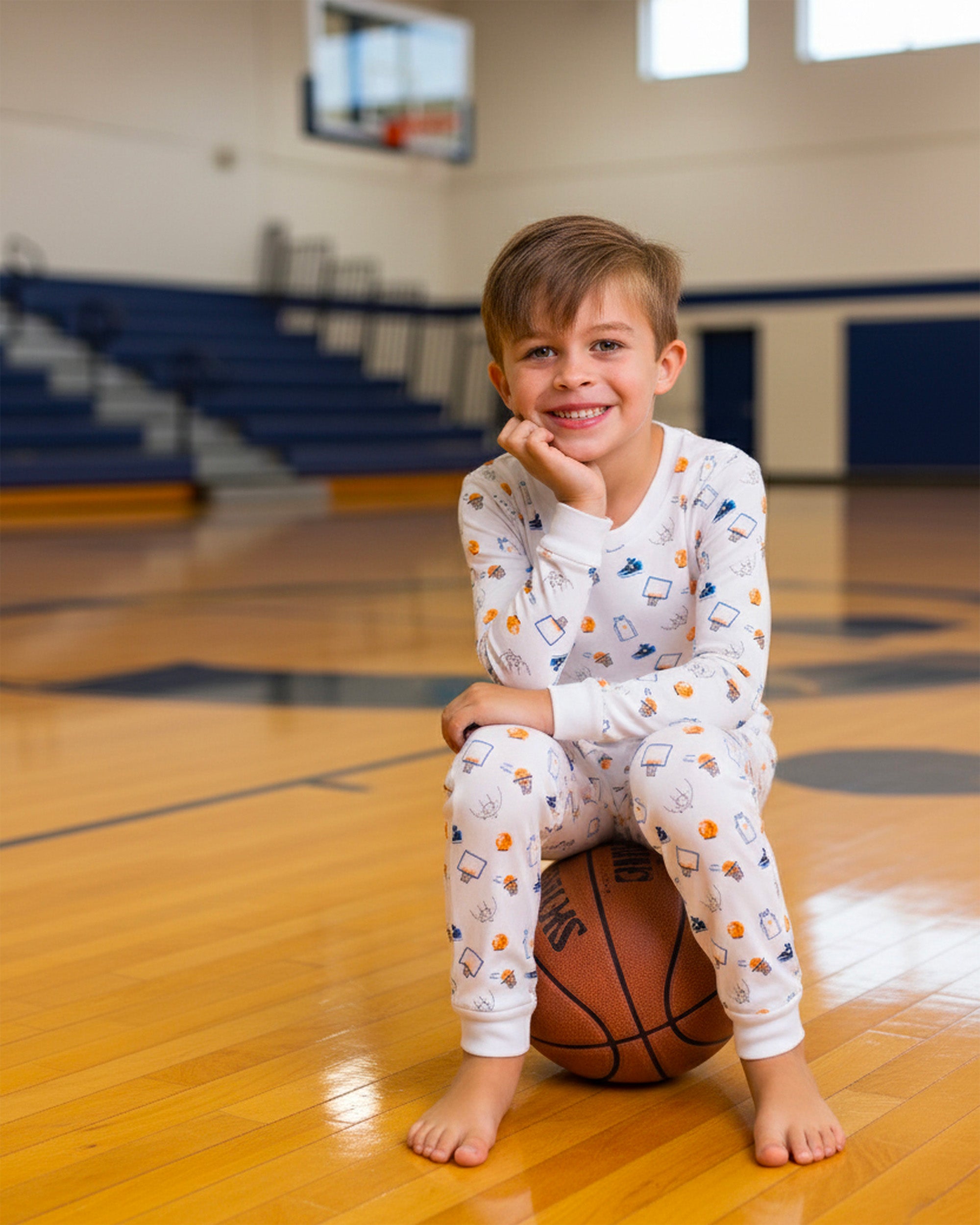 The Organic Long Sleeve Pajama Set [Basketball]