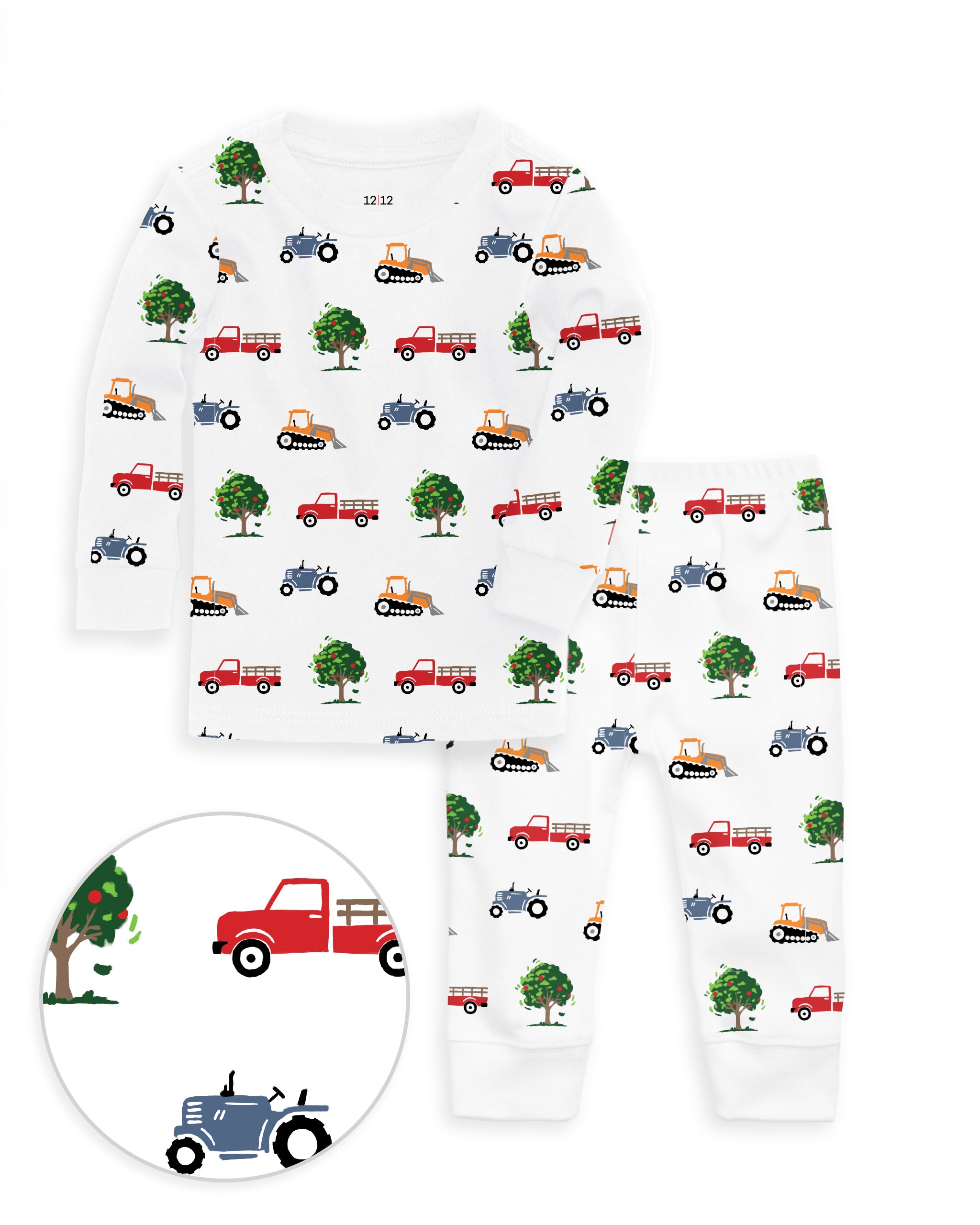 The Organic Long Sleeve Pajama Set [Farm Trucks]