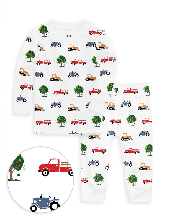 The Organic Long Sleeve Pajama Set [Farm Trucks]