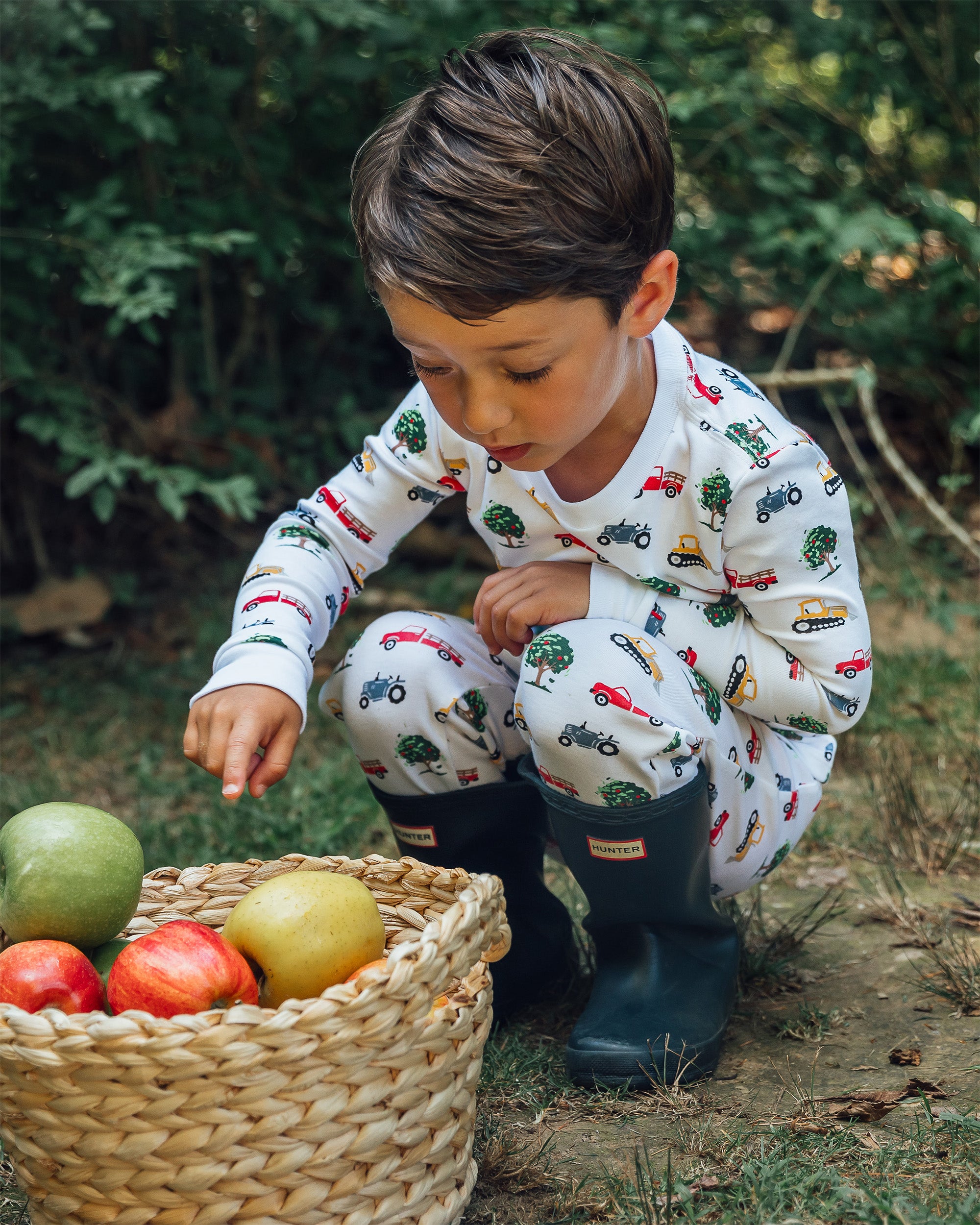 The Organic Long Sleeve Pajama Set [Farm Trucks]
