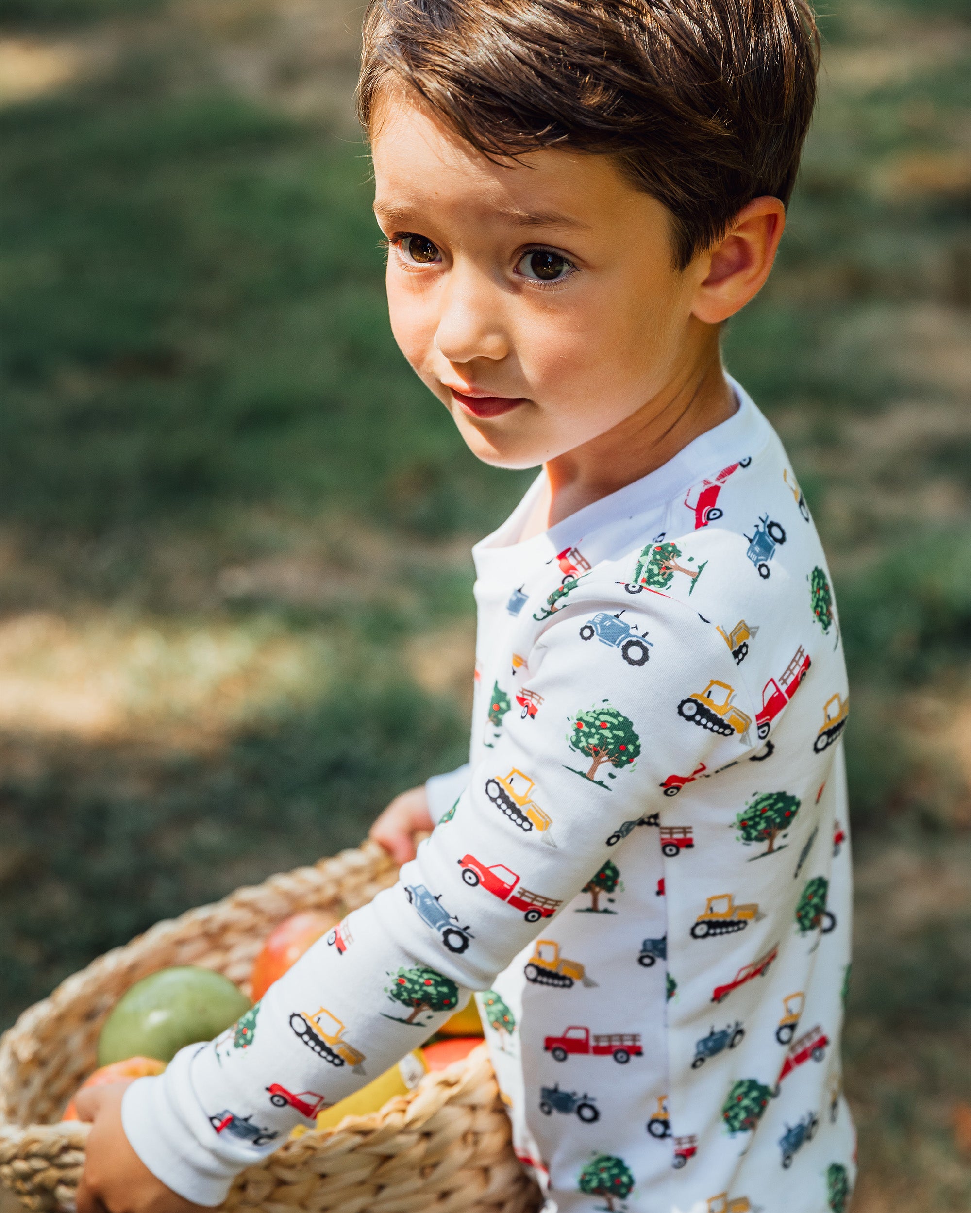 The Organic Long Sleeve Pajama Set [Farm Trucks]