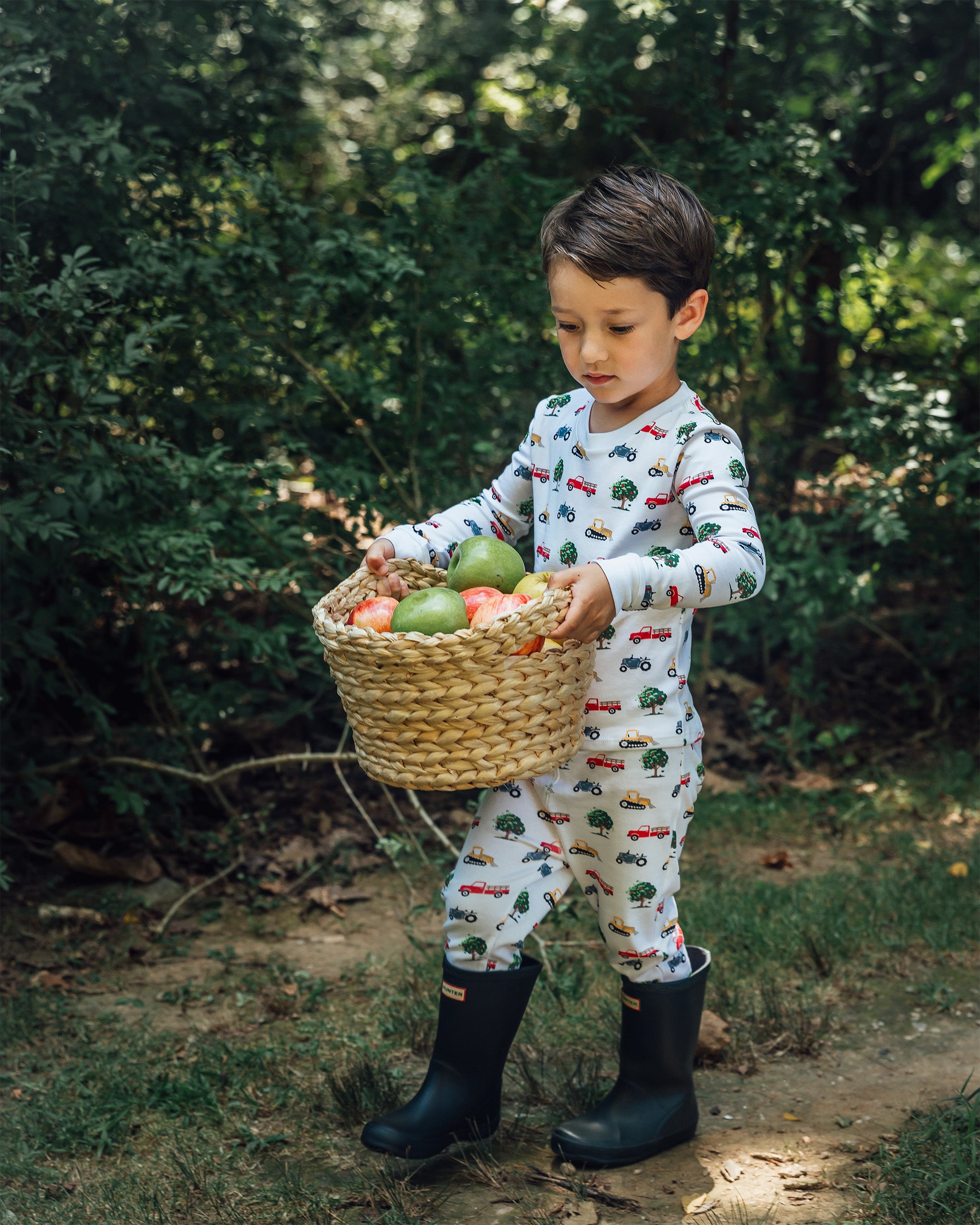 The Organic Long Sleeve Pajama Set [Farm Trucks]