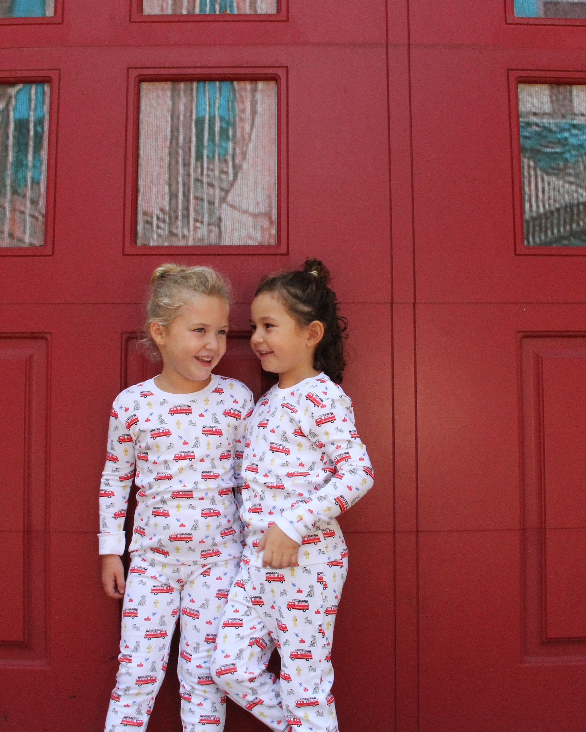 The Organic Long Sleeve Pajama Set [Fire Trucks]
