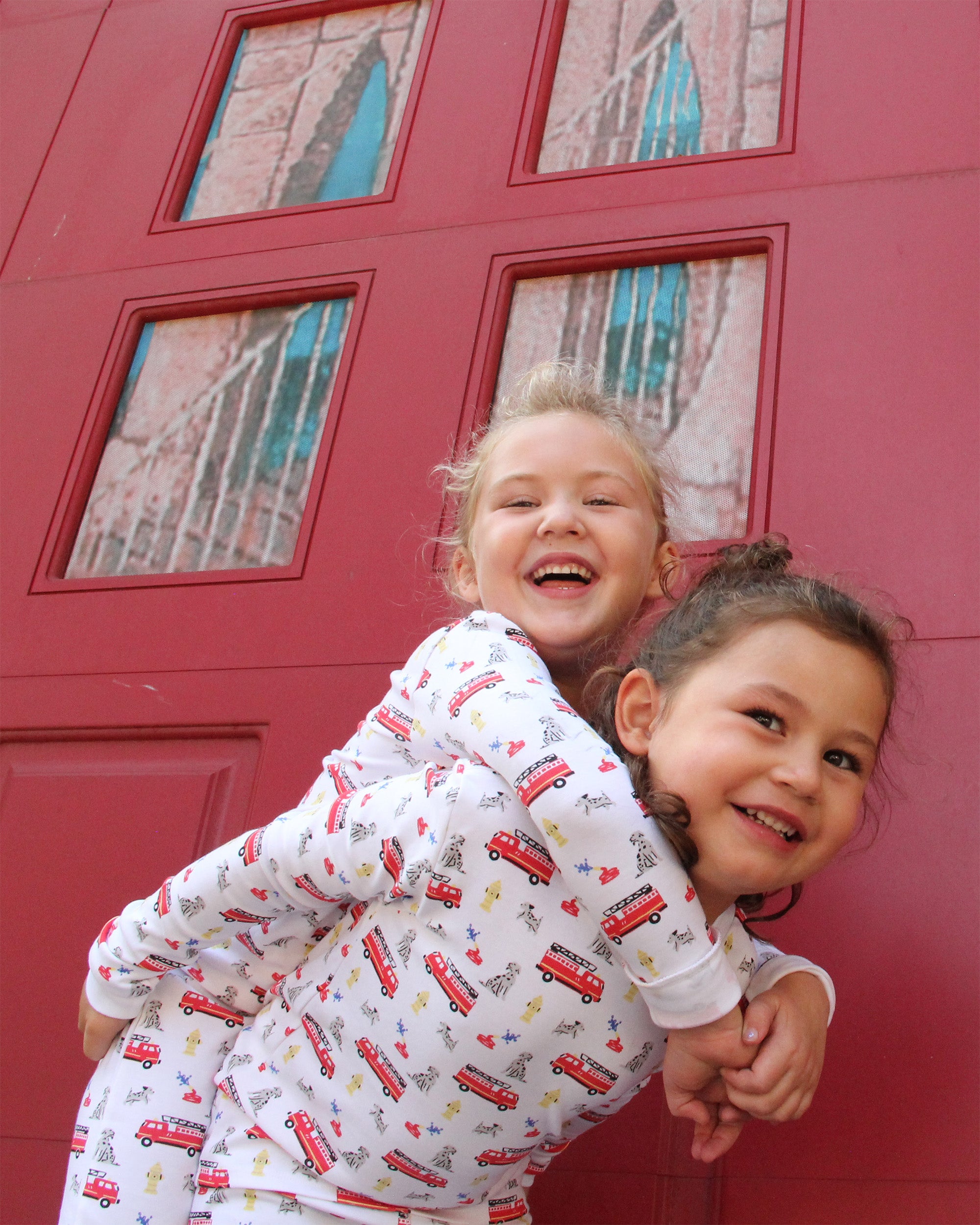 The Organic Long Sleeve Pajama Set [Fire Trucks]