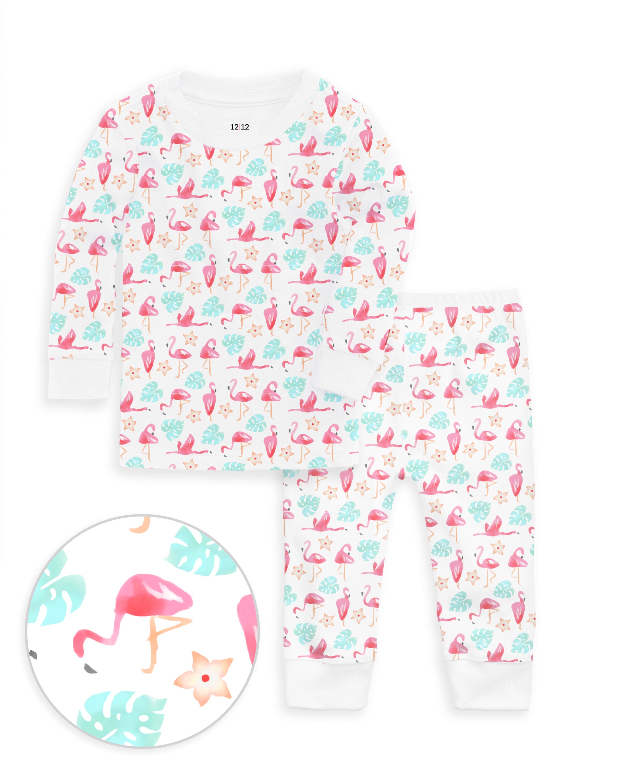 The Organic Long Sleeve Pajama Set [Flamingos]