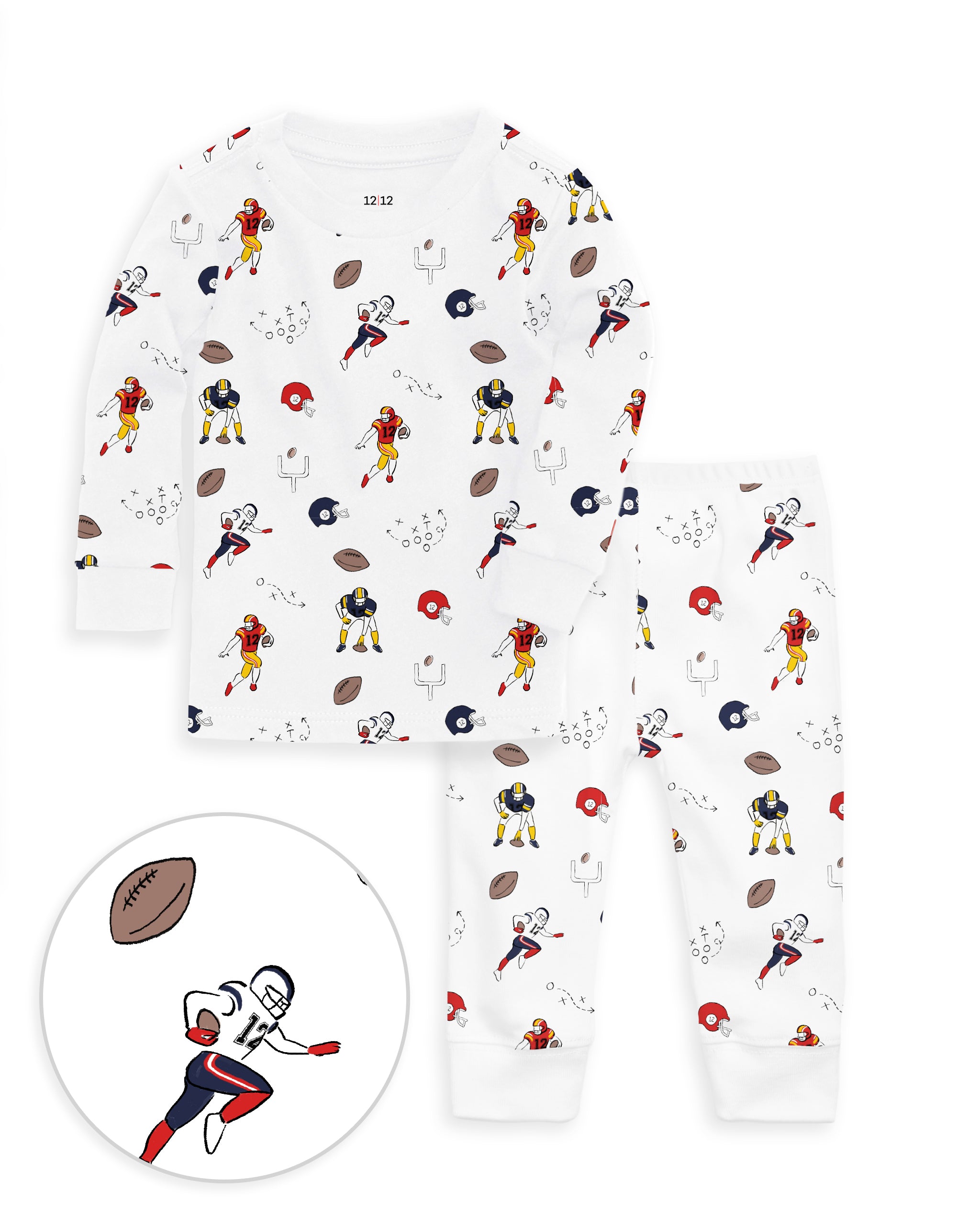 The Organic Long Sleeve Pajama Set [Football]