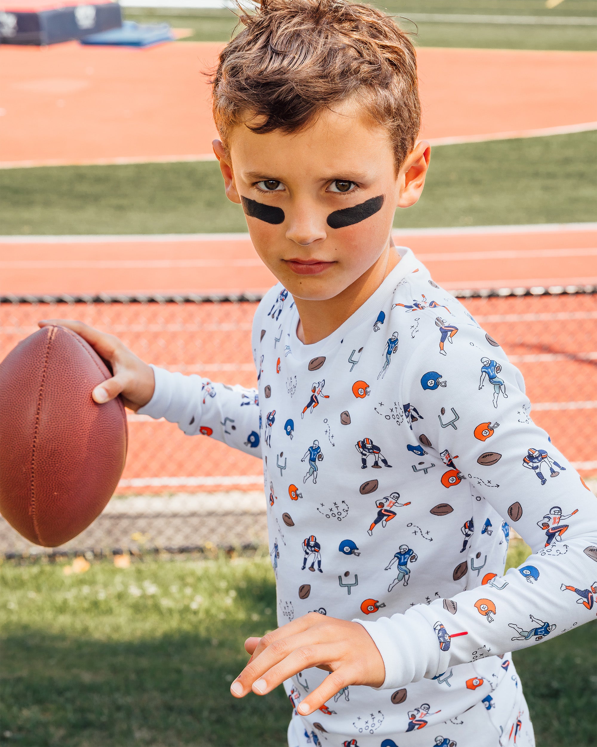 The Organic Long Sleeve Pajama Set [Football]
