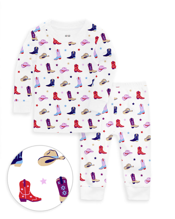 The Organic Long Sleeve Pajama Set [Giddy Up]
