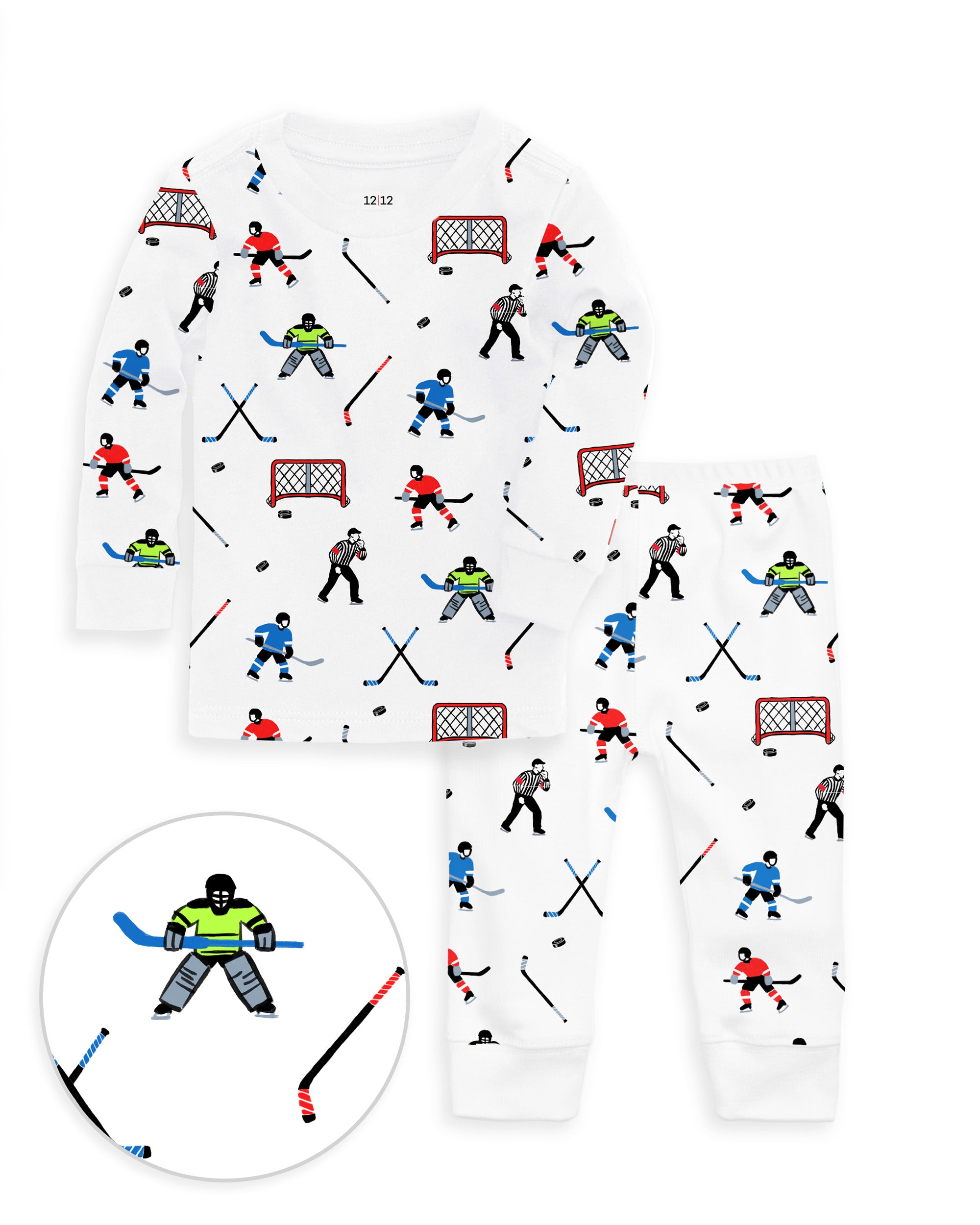 The Organic Long Sleeve Pajama Set [Hockey]