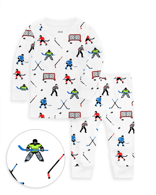 The Organic Long Sleeve Pajama Set [Hockey]