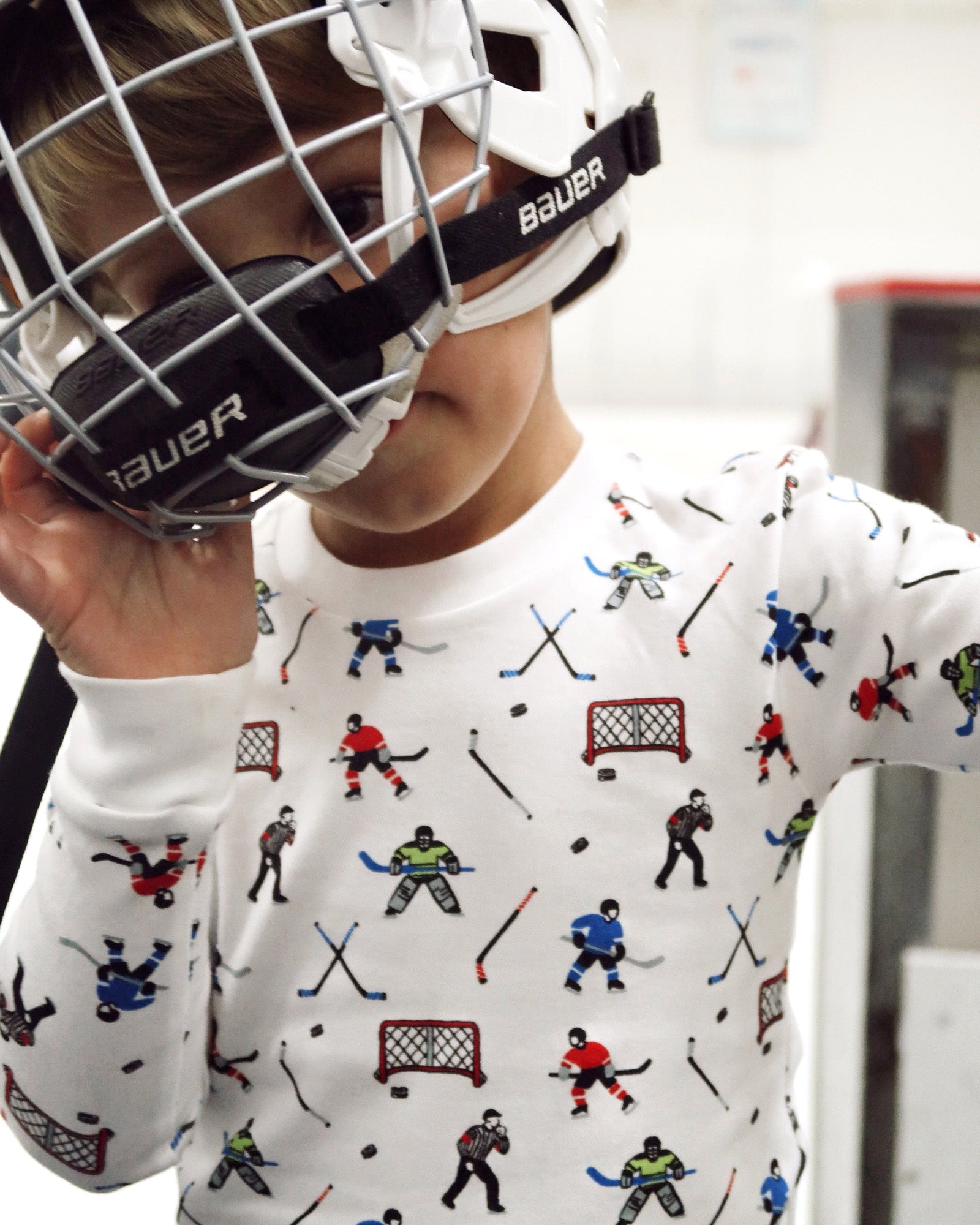 The Organic Long Sleeve Pajama Set [Hockey]