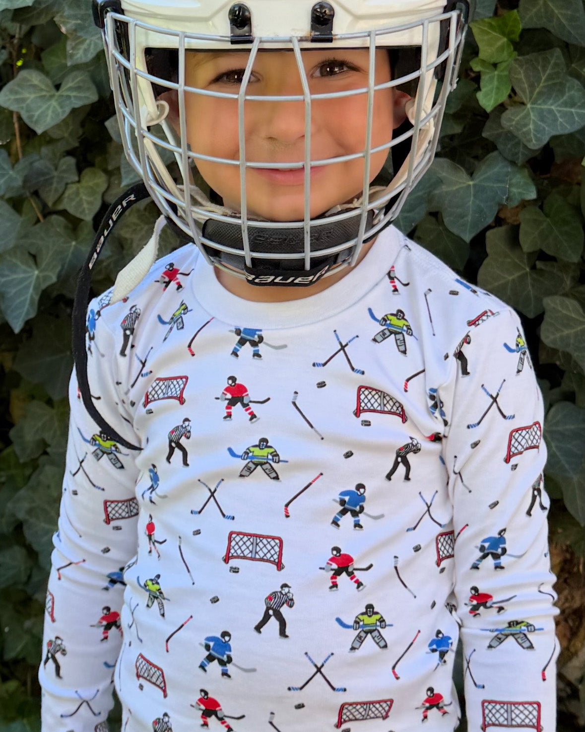 The Organic Long Sleeve Pajama Set [Hockey]