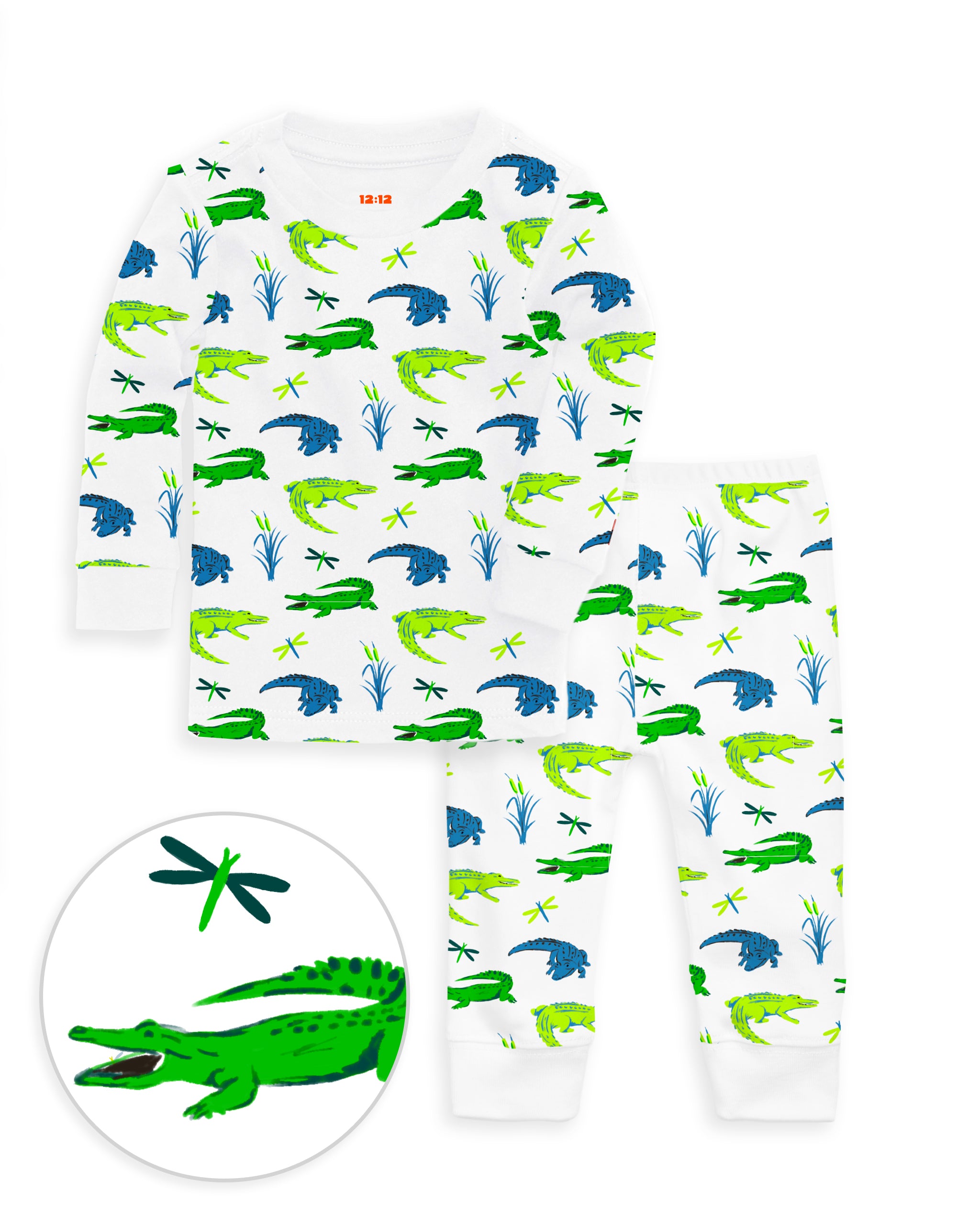 The Organic Long Sleeve Pajama Set [Later Gator]