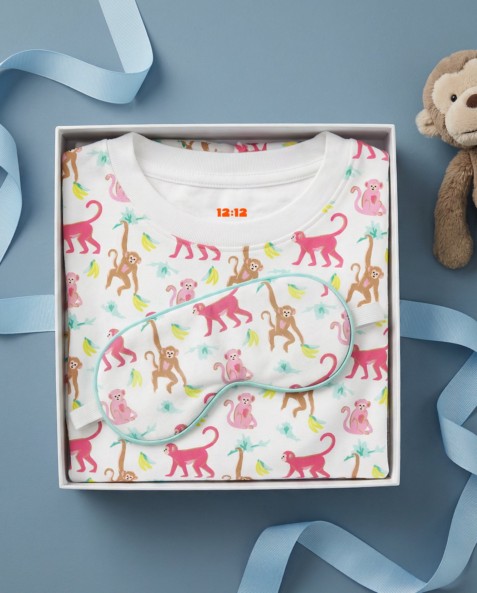 The Organic Long Sleeve Pajama Set [Monkeying Around Pink]